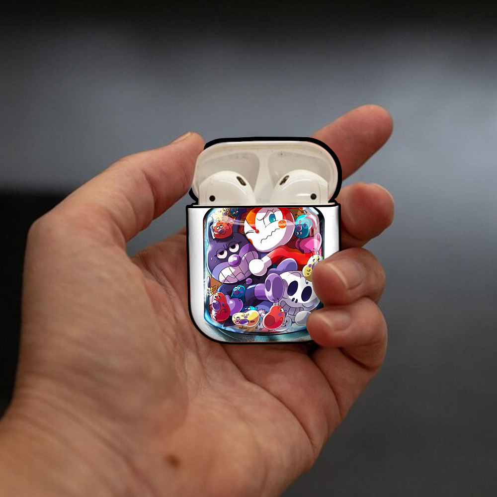 アンパンマン Anpanman AirPods 第2世代保護ケース ハードシェル ブラック 耐衝撃・防指紋・カラビナ付き