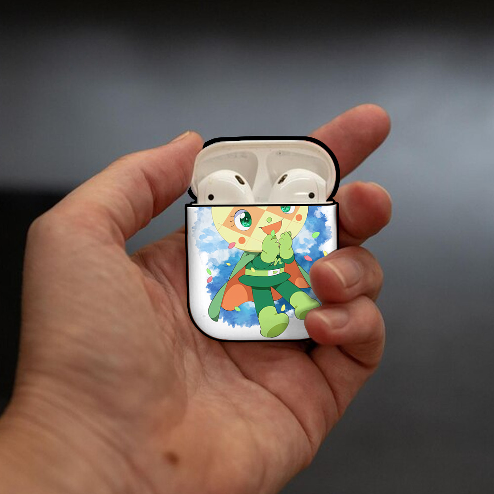 アンパンマン Anpanman AirPods 第2世代保護ケース ハードシェル ブラック 耐衝撃・防指紋・カラビナ付き