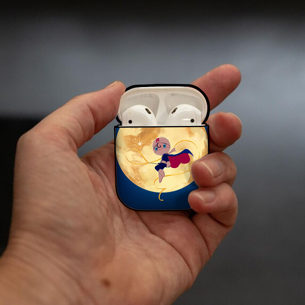 アンパンマン Anpanman AirPods 第2世代保護ケース ハードシェル ブラック 耐衝撃・防指紋・カラビナ付き