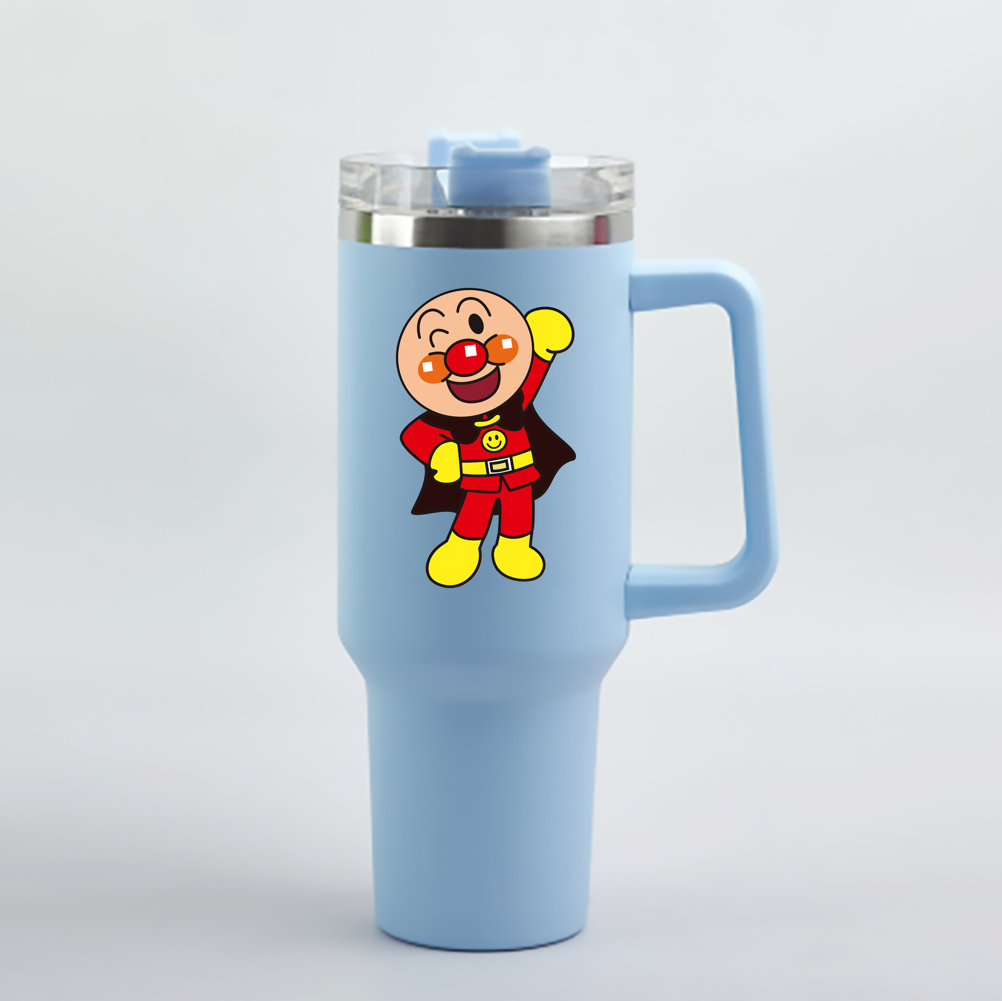 （画像用） アンパンマン Anpanman 1200mL車用タンブラー - クリスタルステッカー（プラスチックストロー付き）