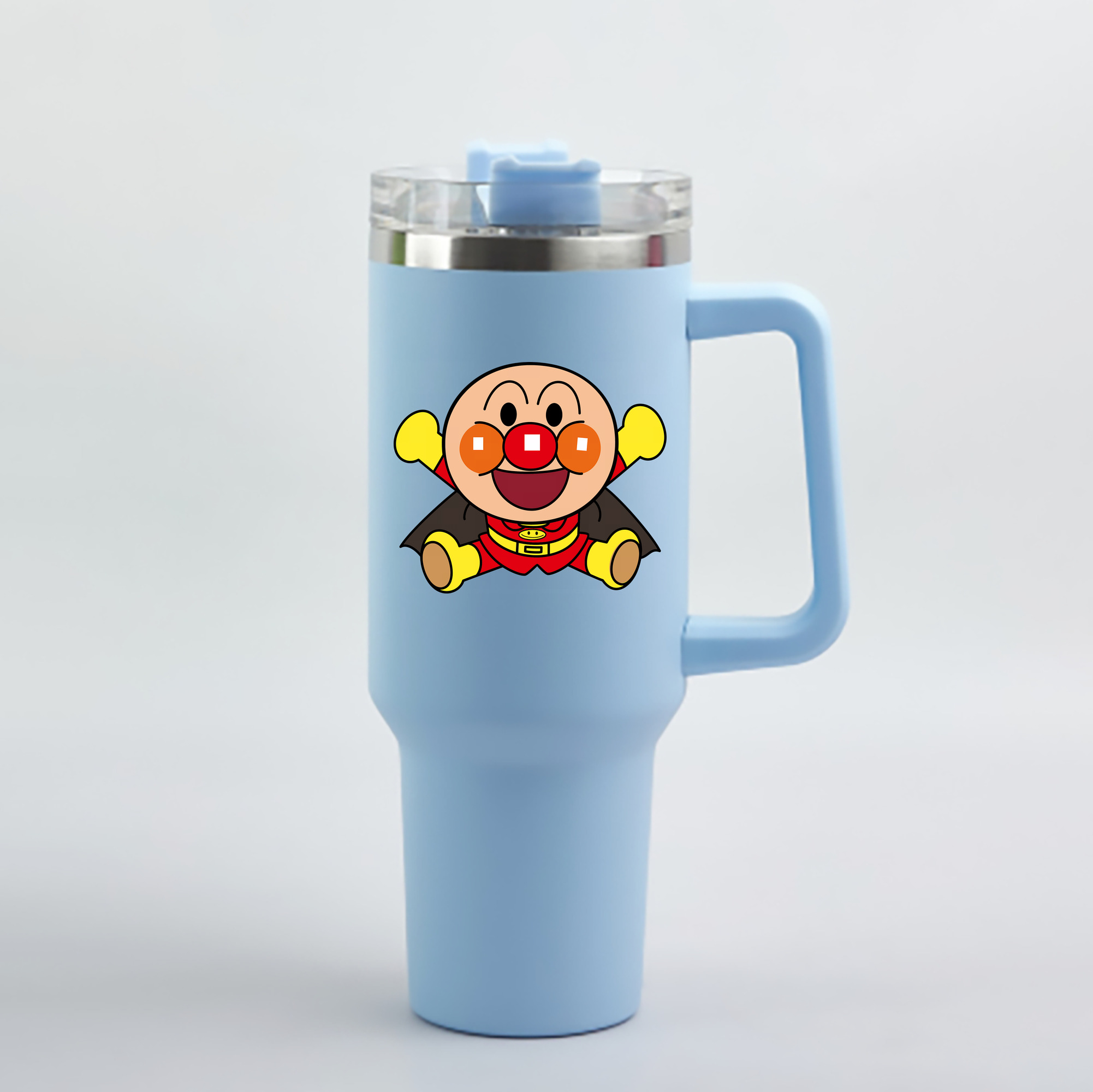 （画像用） アンパンマン Anpanman 1200mL車用タンブラー - クリスタルステッカー（プラスチックストロー付き）