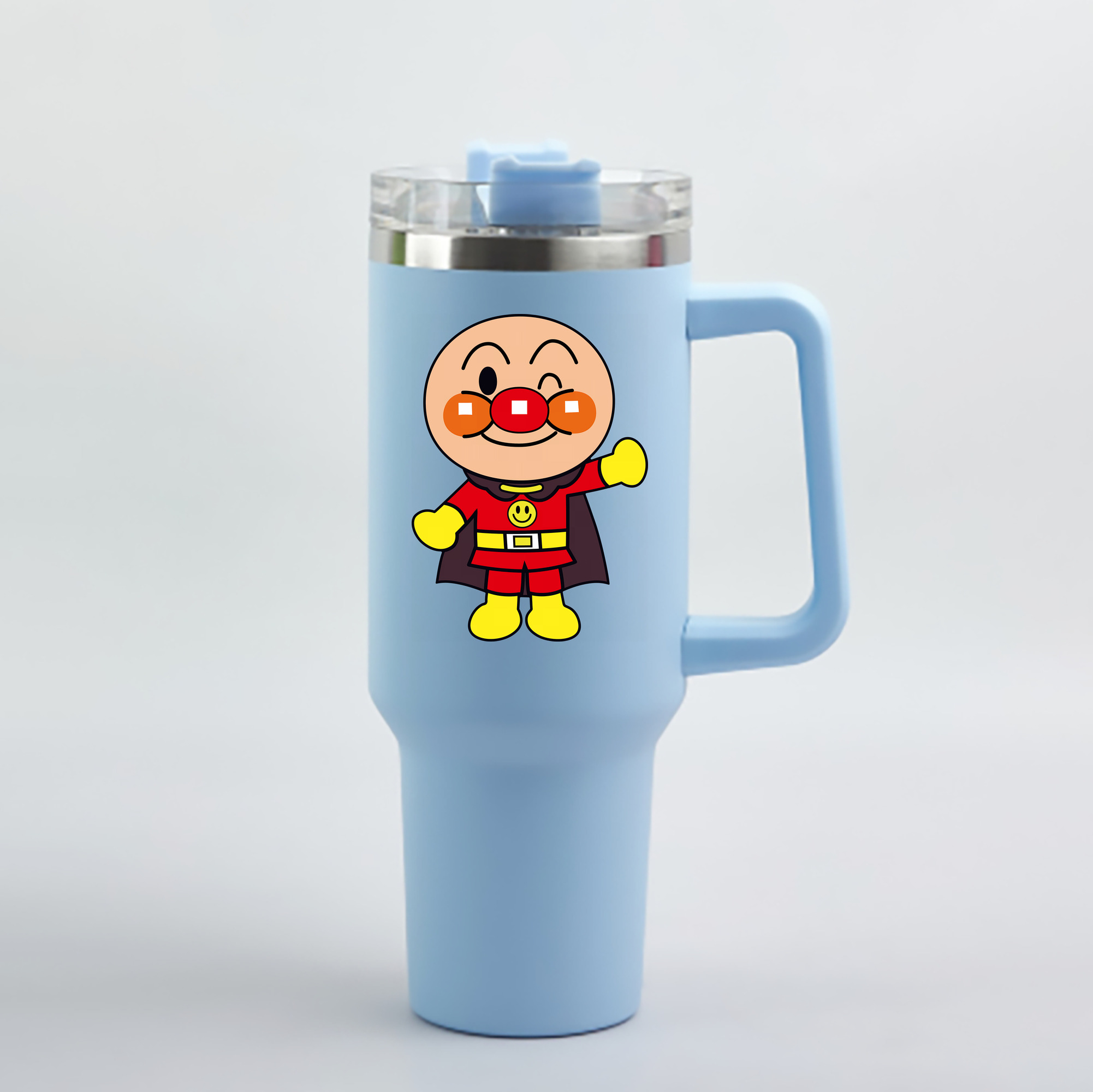 （画像用） アンパンマン Anpanman 1200mL車用タンブラー - クリスタルステッカー（プラスチックストロー付き）