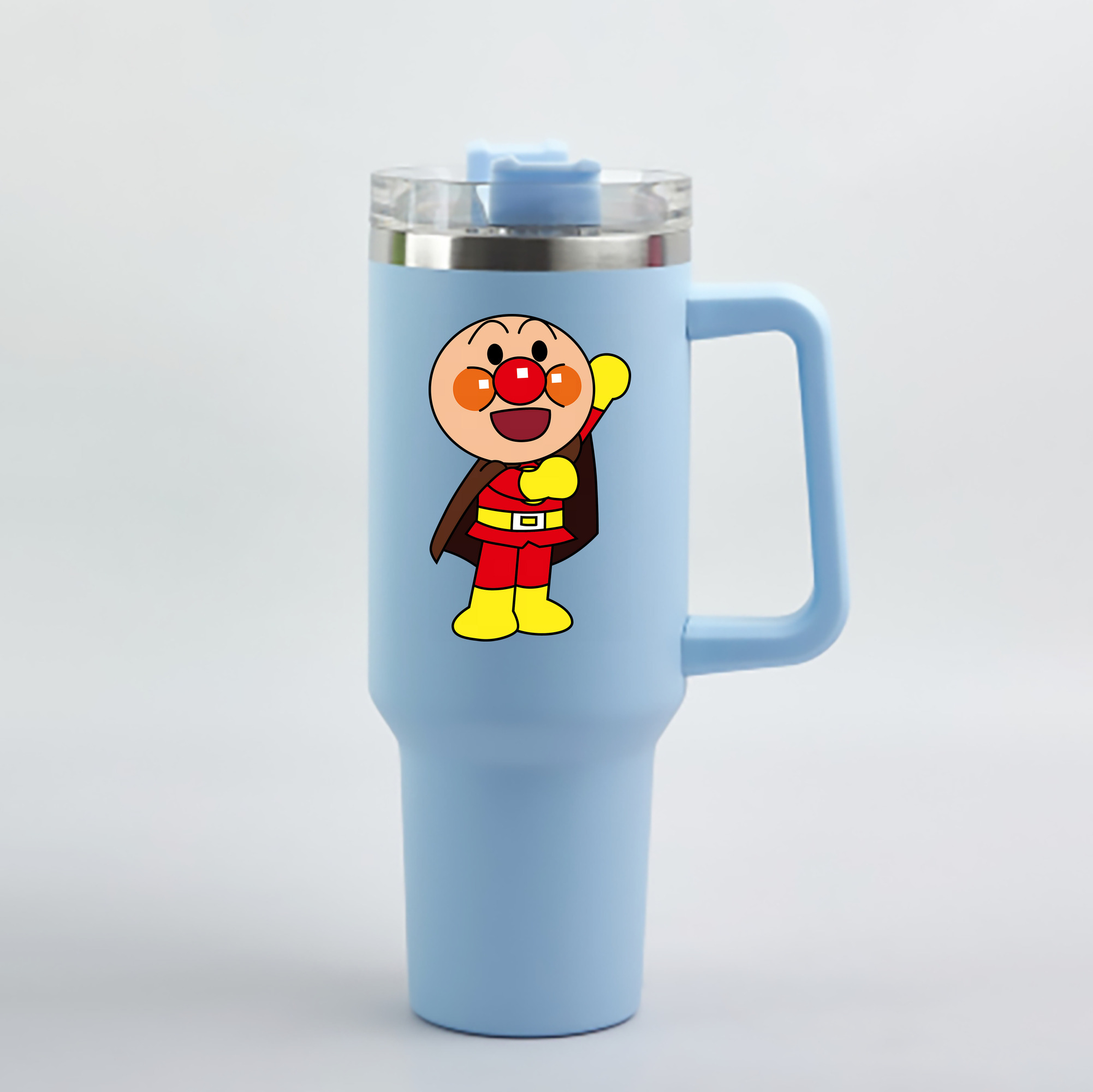 （画像用） アンパンマン Anpanman 1200mL車用タンブラー - クリスタルステッカー（プラスチックストロー付き）