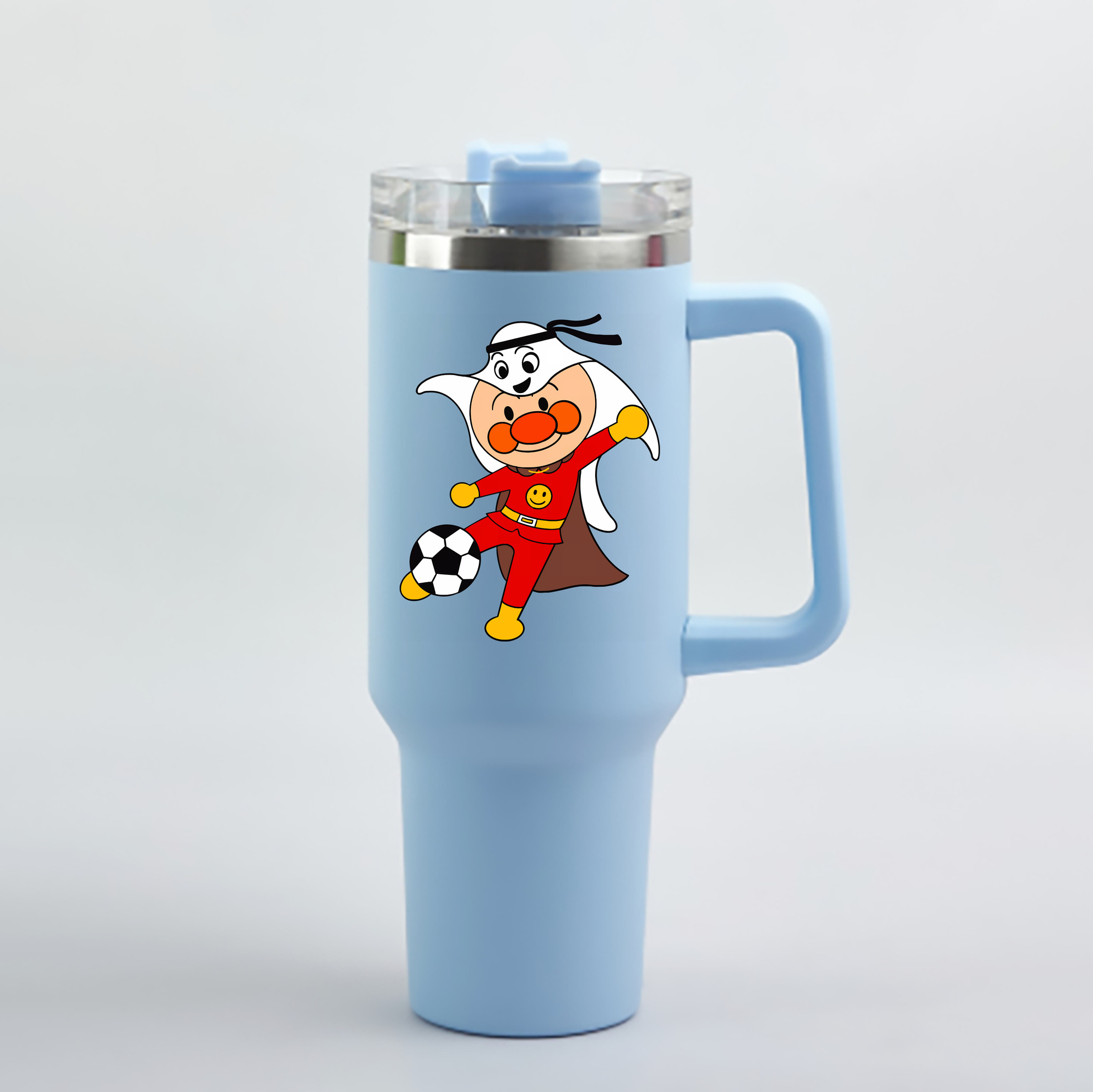 （画像用） アンパンマン Anpanman 1200mL車用タンブラー - クリスタルステッカー（プラスチックストロー付き）