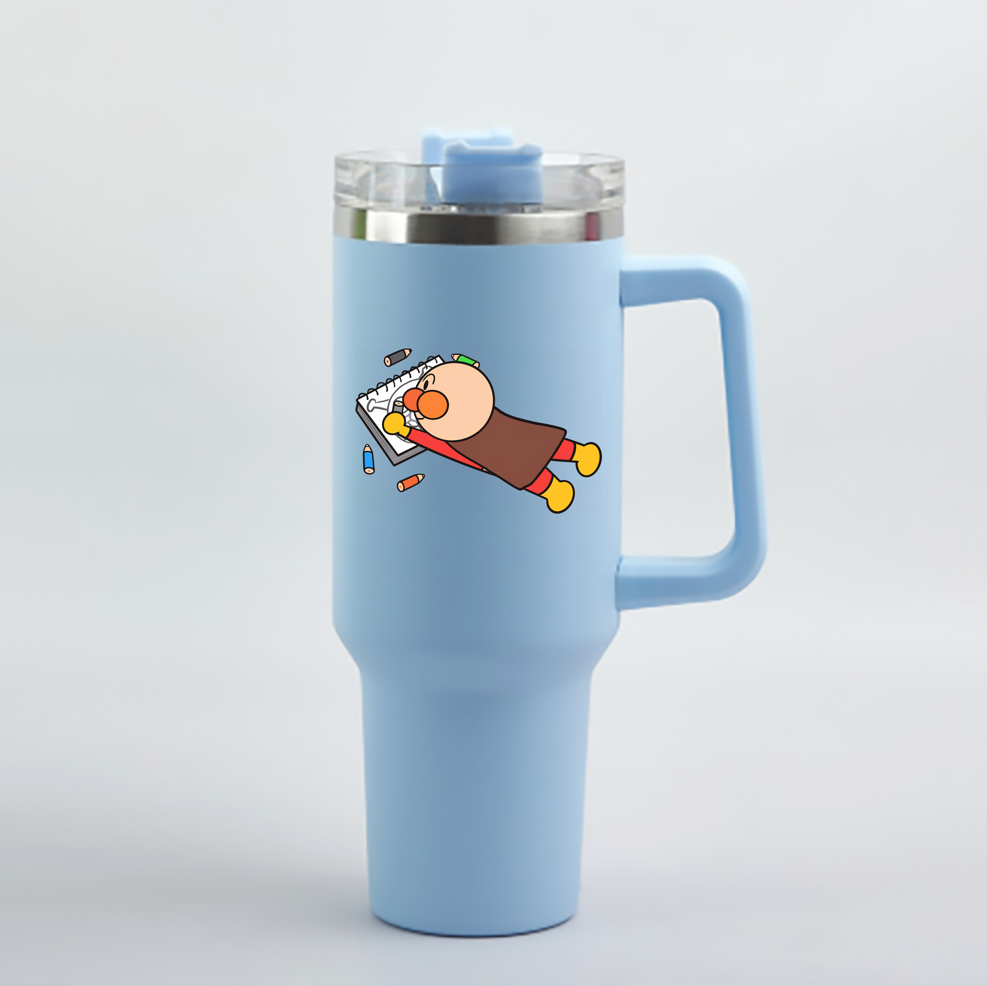 （画像用） アンパンマン Anpanman 1200mL車用タンブラー - クリスタルステッカー（プラスチックストロー付き）