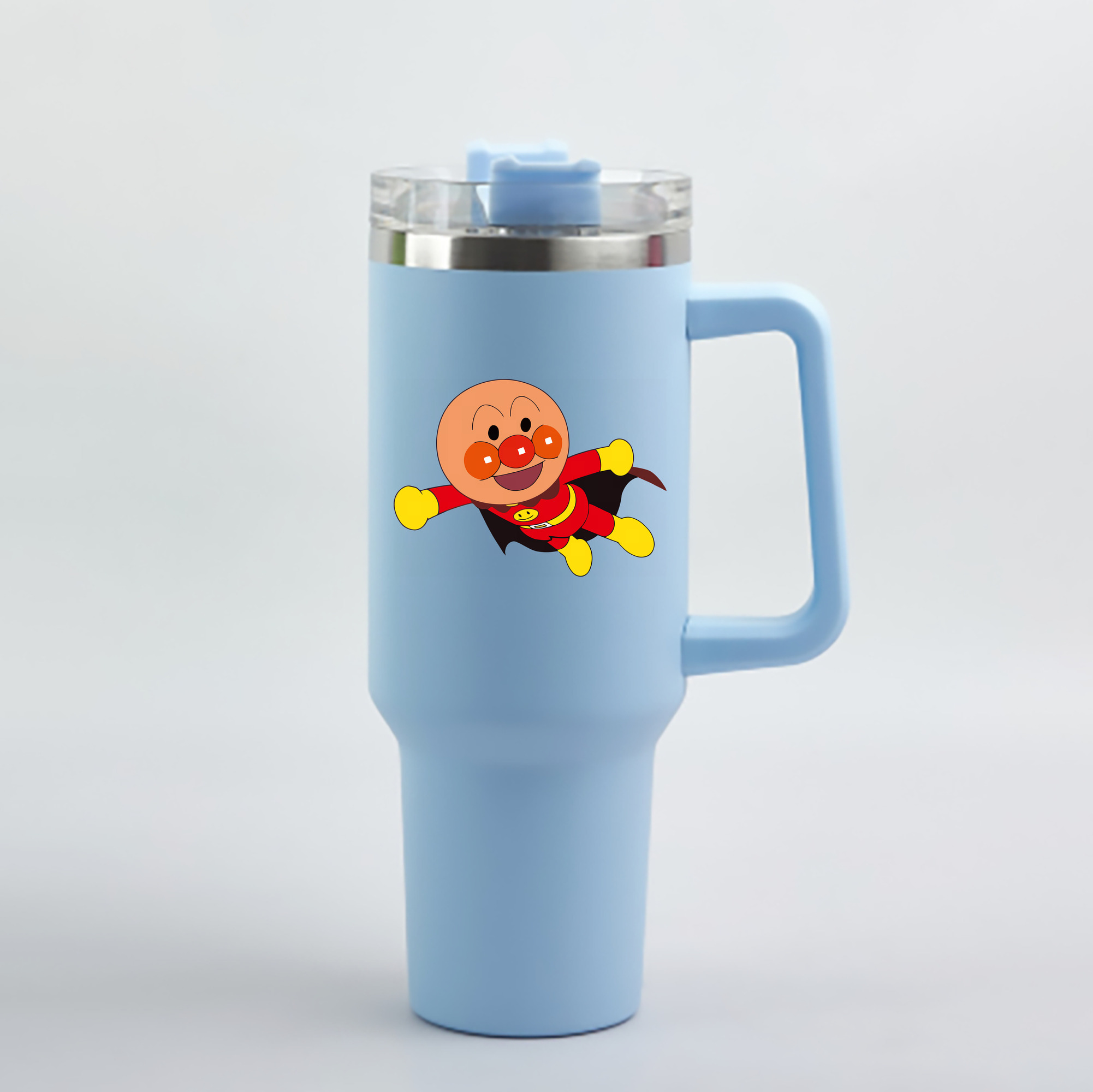 （画像用） アンパンマン Anpanman 1200mL車用タンブラー - クリスタルステッカー（プラスチックストロー付き）
