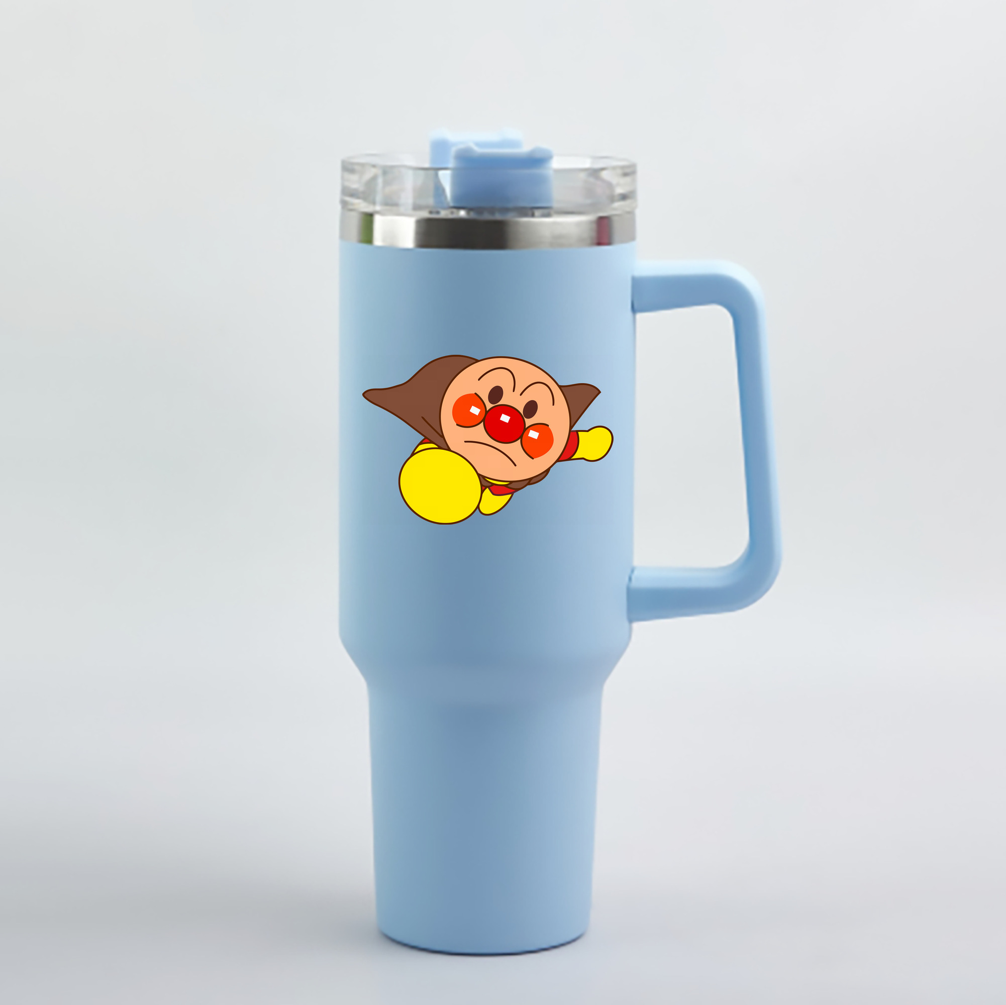 （画像用） アンパンマン Anpanman 1200mL車用タンブラー - クリスタルステッカー（プラスチックストロー付き）