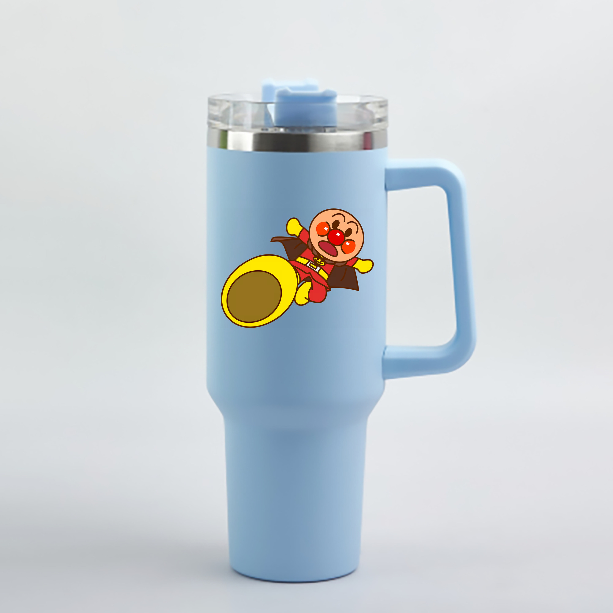 （画像用） アンパンマン Anpanman 1200mL車用タンブラー - クリスタルステッカー（プラスチックストロー付き）
