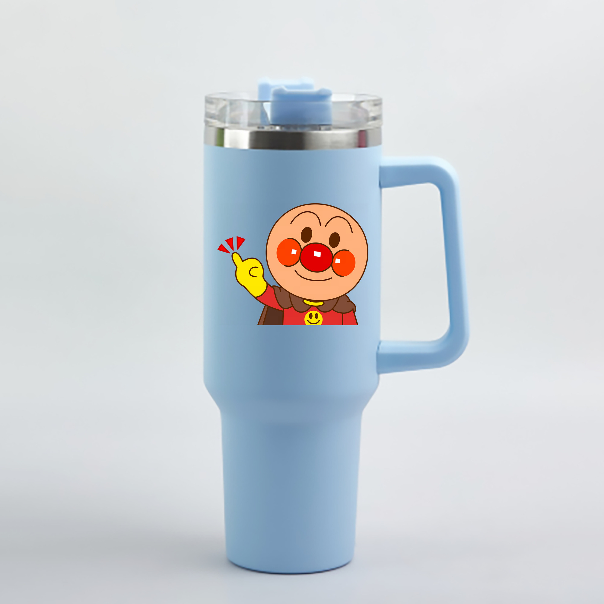 （画像用） アンパンマン Anpanman 1200mL車用タンブラー - クリスタルステッカー（プラスチックストロー付き）