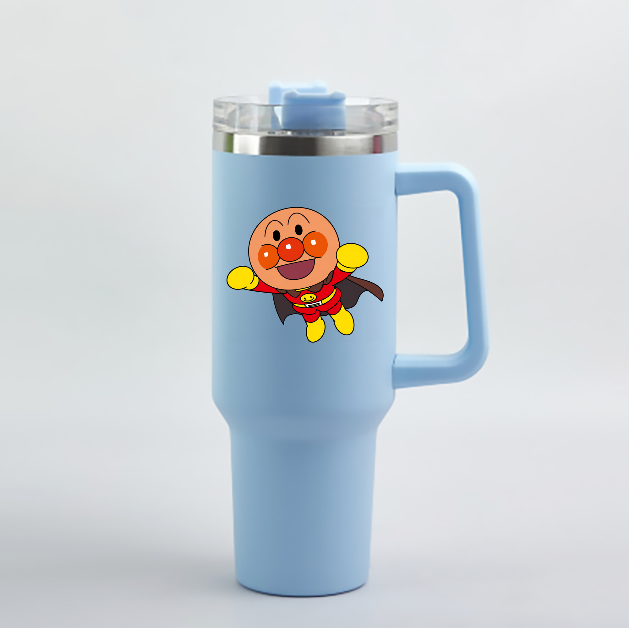 （画像用） アンパンマン Anpanman 1200mL車用タンブラー - クリスタルステッカー（プラスチックストロー付き）