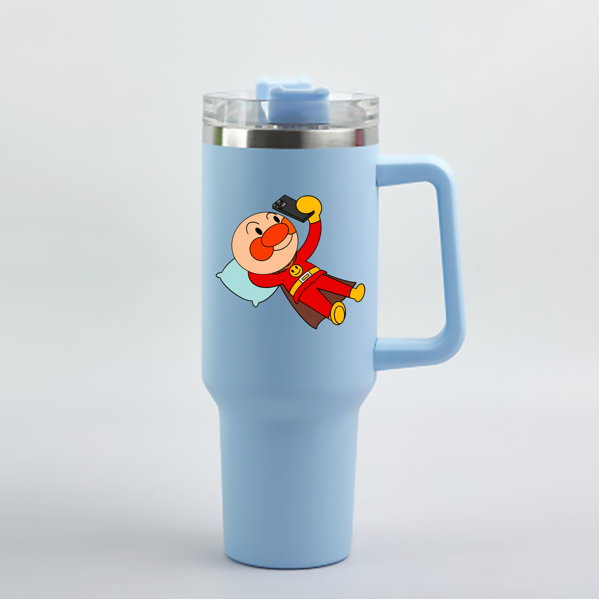 （画像用） アンパンマン Anpanman 1200mL車用タンブラー - クリスタルステッカー（プラスチックストロー付き）