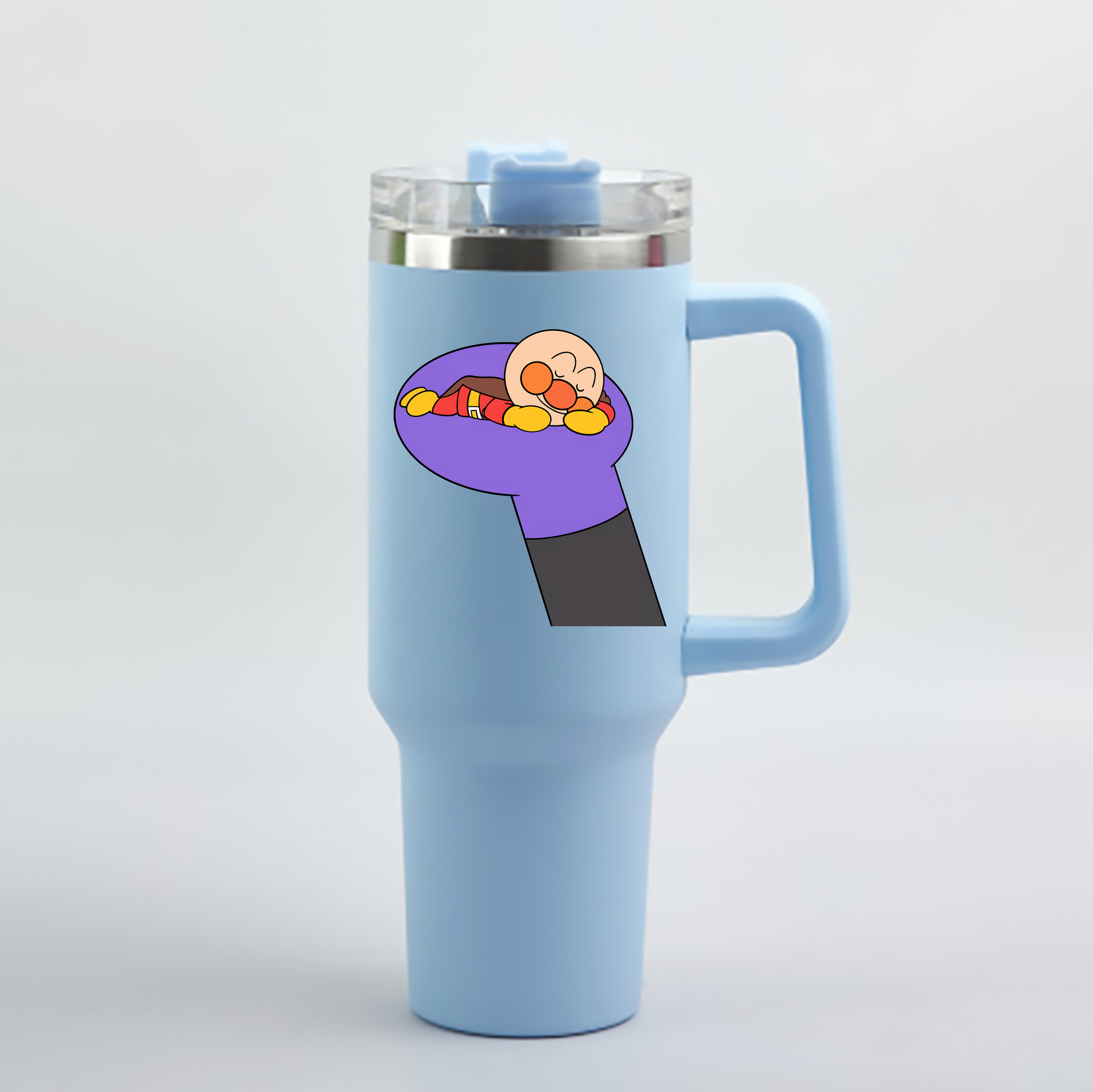 （画像用） アンパンマン Anpanman 1200mL車用タンブラー - クリスタルステッカー（プラスチックストロー付き）