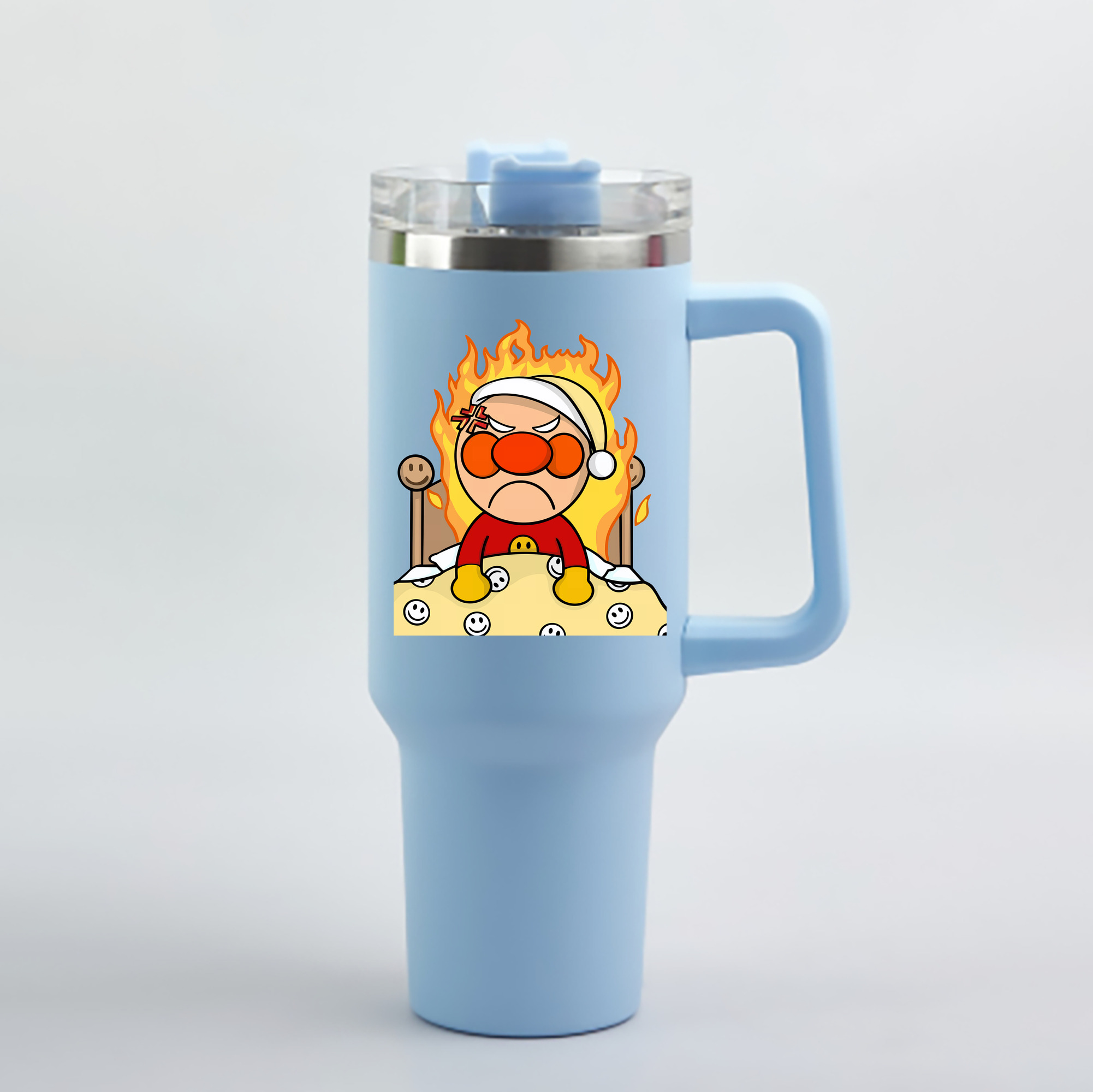 （画像用） アンパンマン Anpanman 1200mL車用タンブラー - クリスタルステッカー（プラスチックストロー付き）