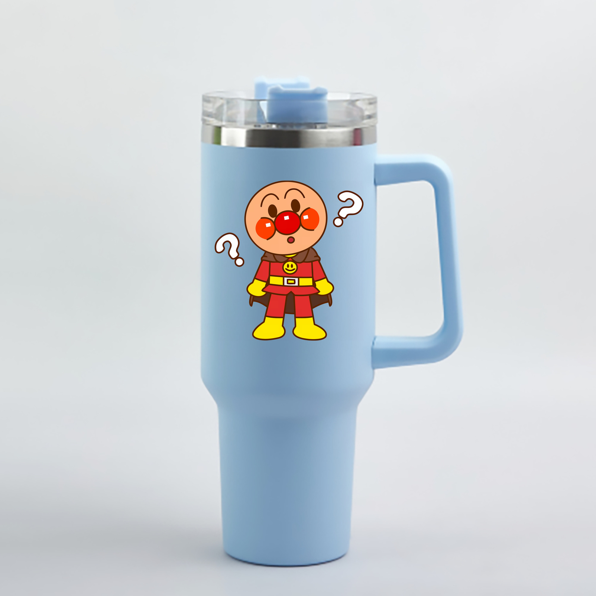 （画像用） アンパンマン Anpanman 1200mL車用タンブラー - クリスタルステッカー（プラスチックストロー付き）