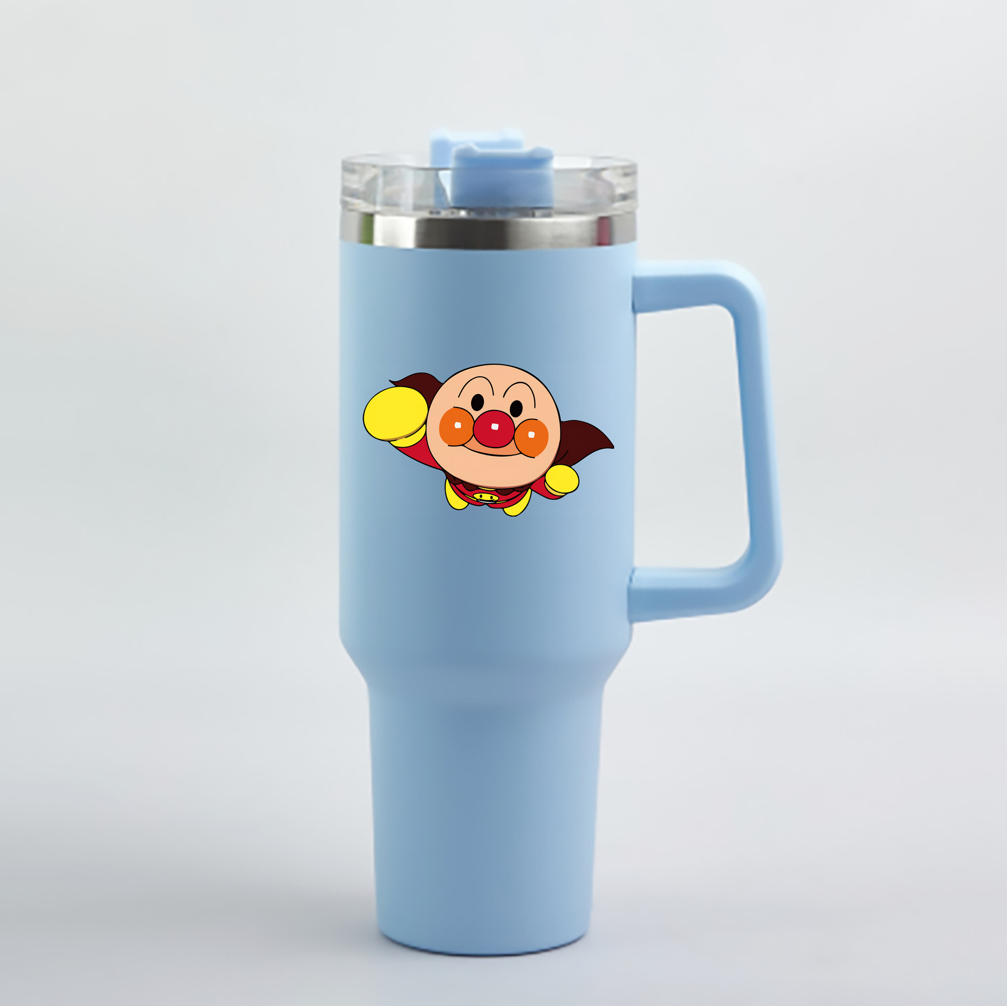 （画像用） アンパンマン Anpanman 1200mL車用タンブラー - クリスタルステッカー（プラスチックストロー付き）