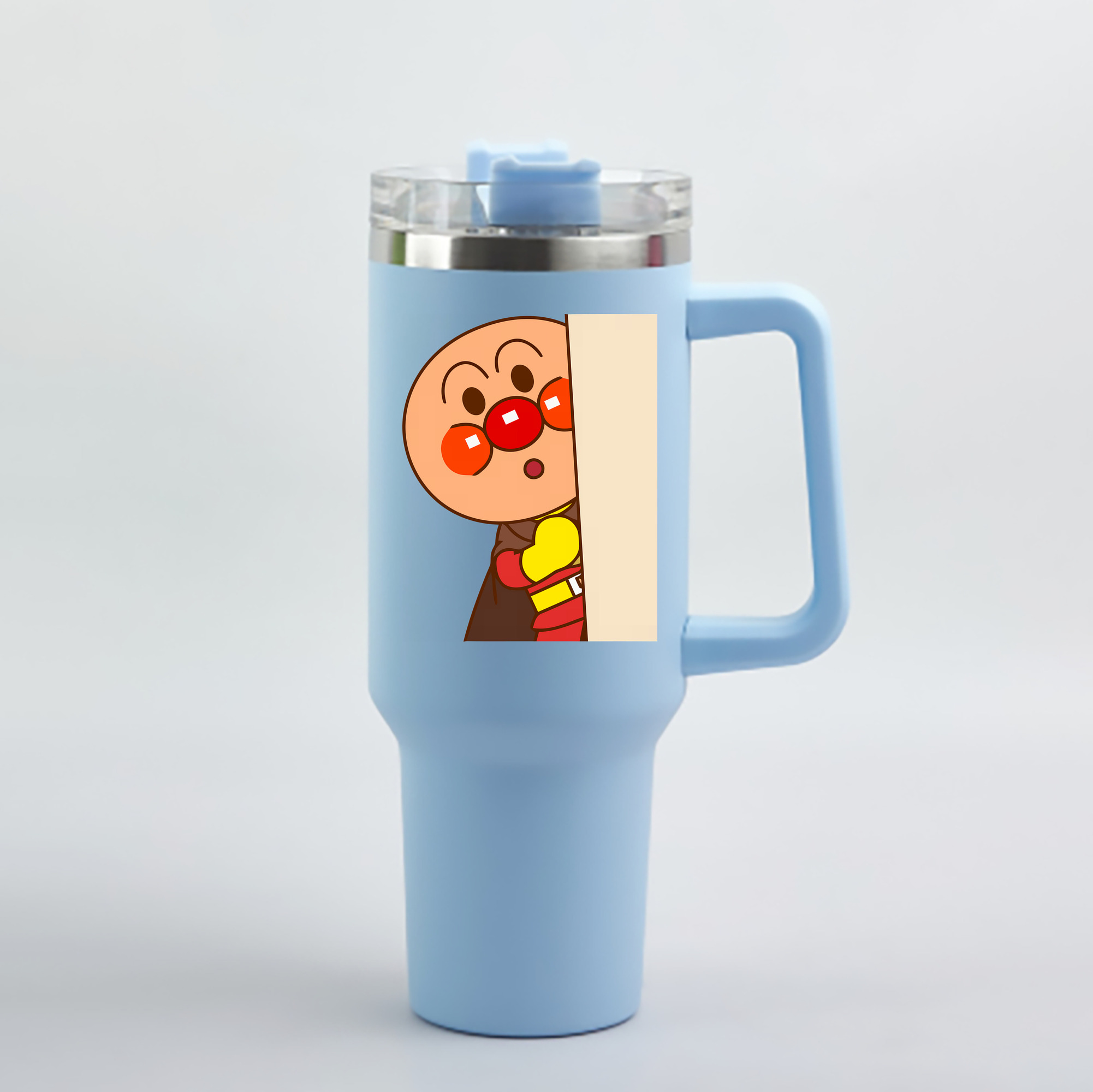 （画像用） アンパンマン Anpanman 1200mL車用タンブラー - クリスタルステッカー（プラスチックストロー付き）