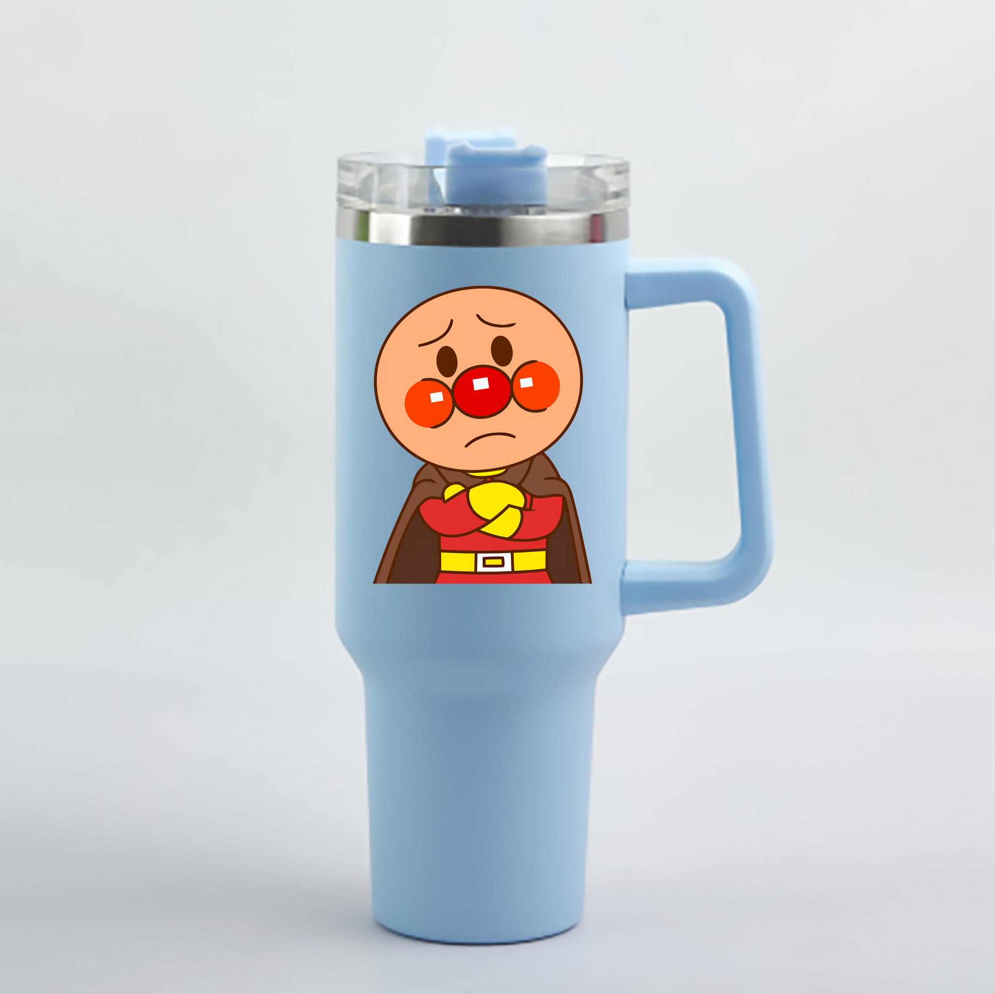 （画像用） アンパンマン Anpanman 1200mL車用タンブラー - クリスタルステッカー（プラスチックストロー付き）