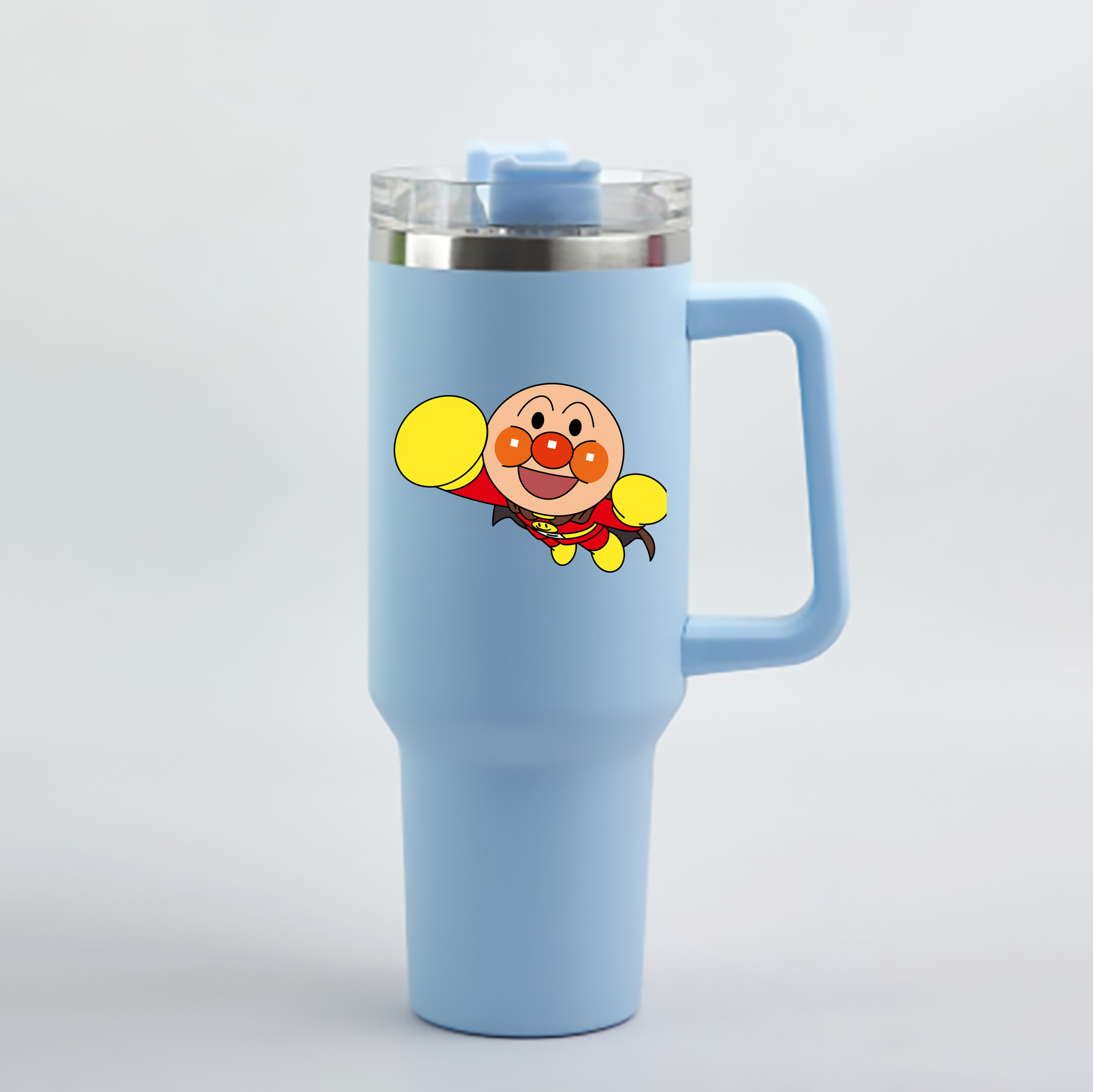 （画像用） アンパンマン Anpanman 1200mL車用タンブラー - クリスタルステッカー（プラスチックストロー付き）