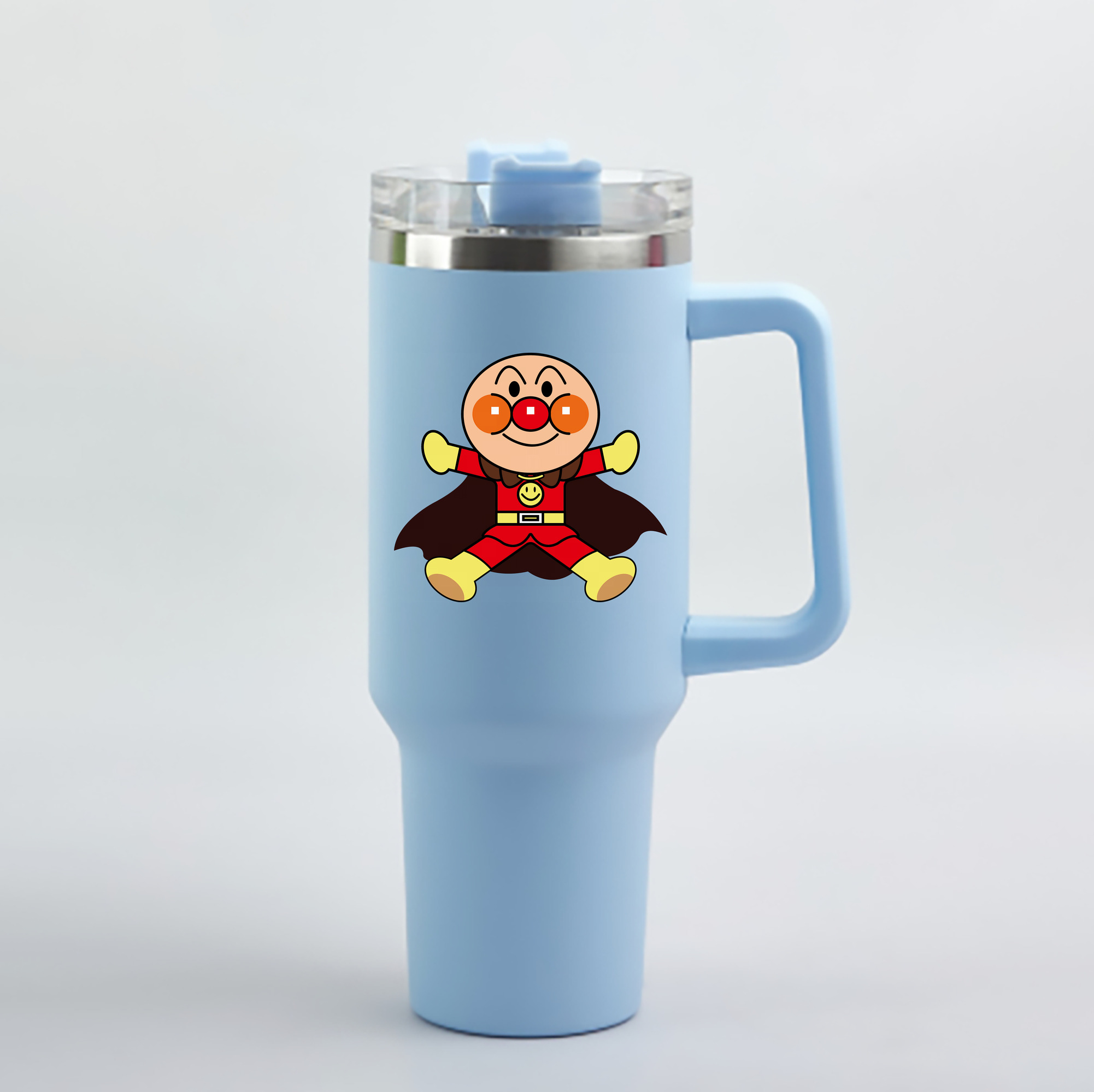 （画像用） アンパンマン Anpanman 1200mL車用タンブラー - クリスタルステッカー（プラスチックストロー付き）