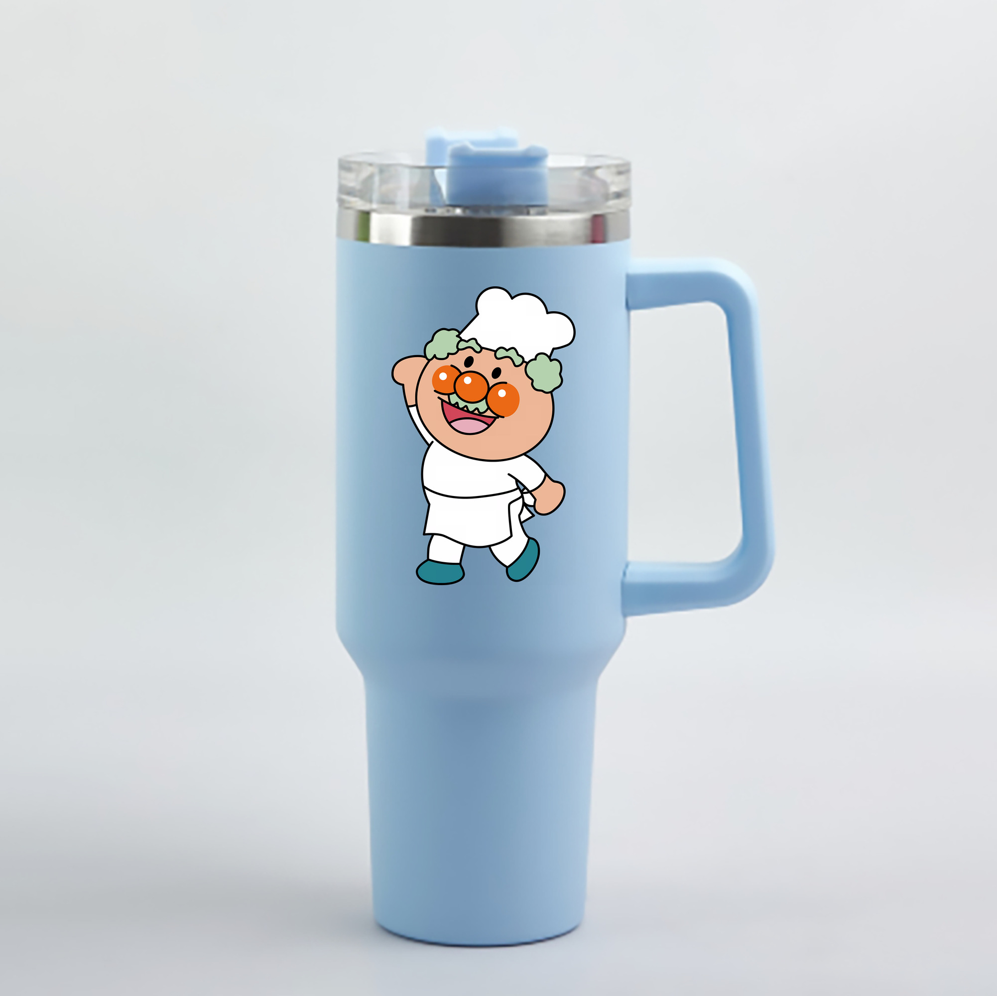 （画像用） アンパンマン Anpanman 1200mL車用タンブラー - クリスタルステッカー（プラスチックストロー付き）