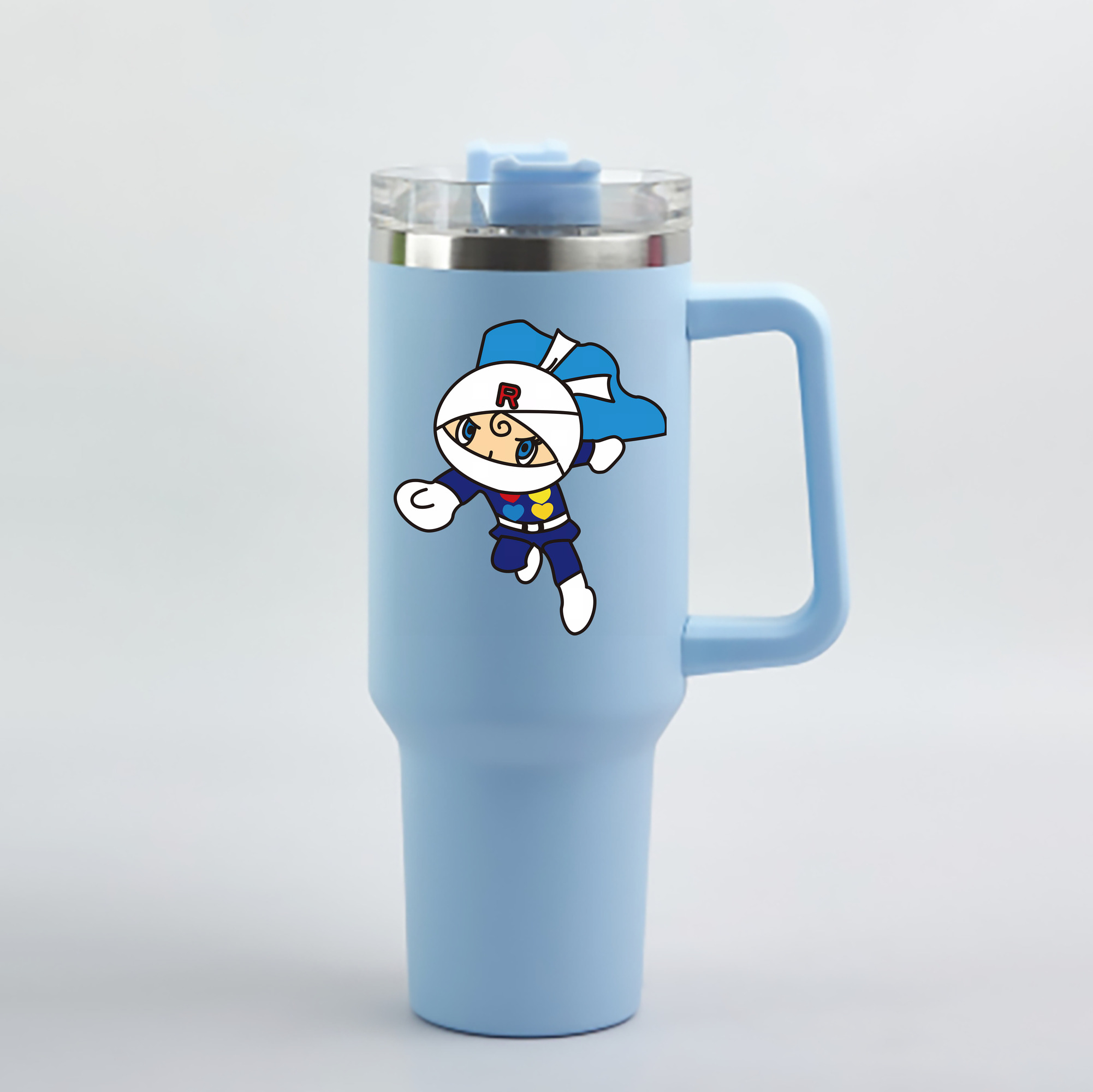 （画像用） アンパンマン Anpanman 1200mL車用タンブラー - クリスタルステッカー（プラスチックストロー付き）