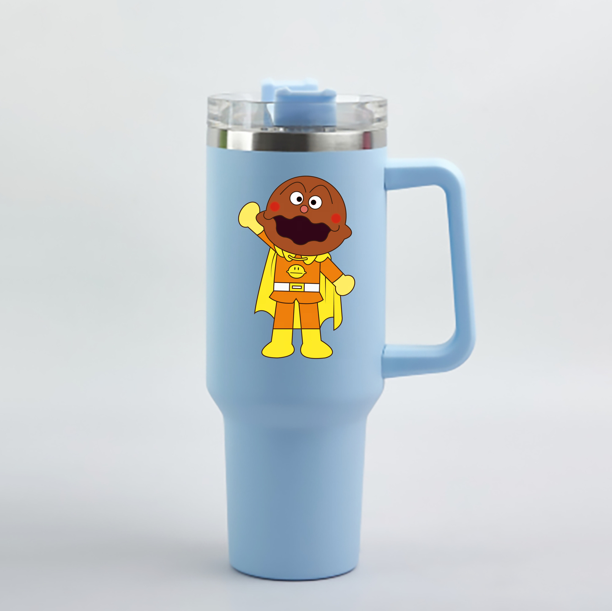 （画像用） アンパンマン Anpanman 1200mL車用タンブラー - クリスタルステッカー（プラスチックストロー付き）