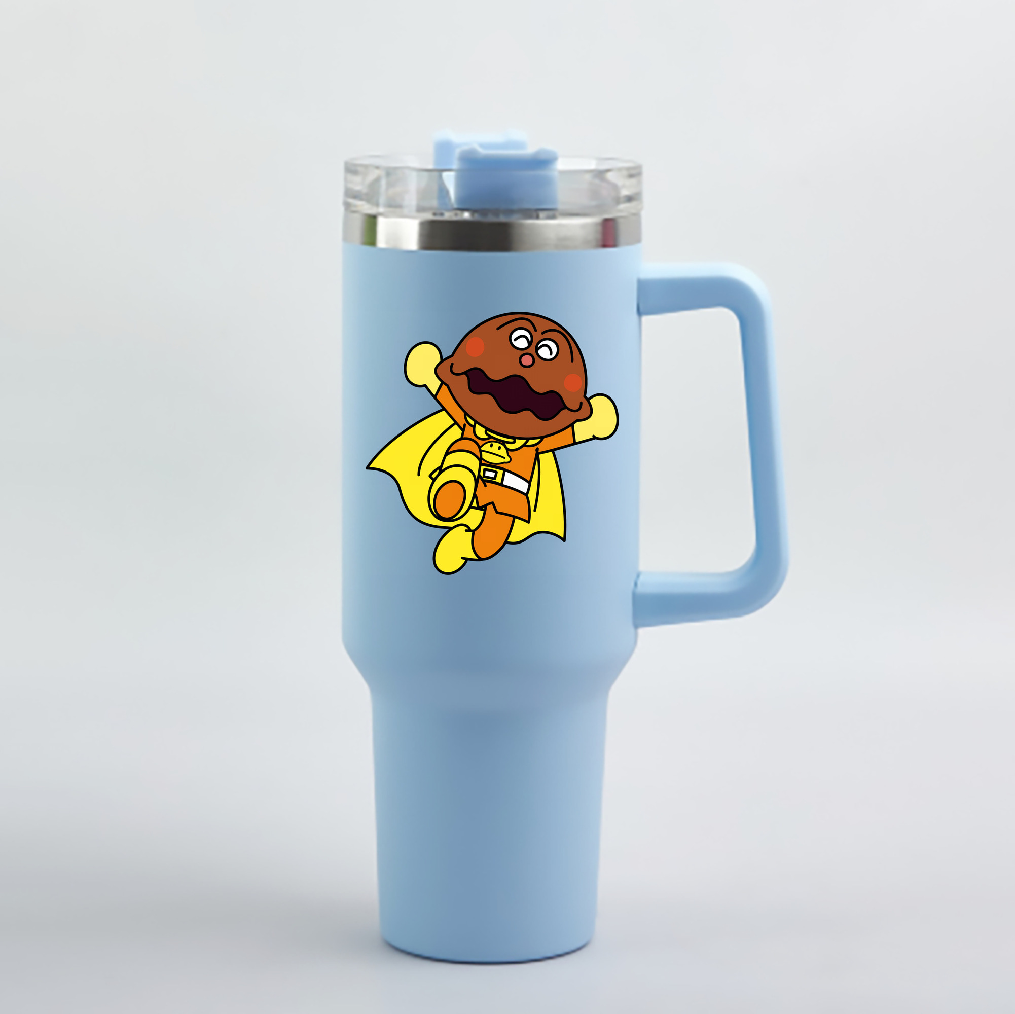 （画像用） アンパンマン Anpanman 1200mL車用タンブラー - クリスタルステッカー（プラスチックストロー付き）