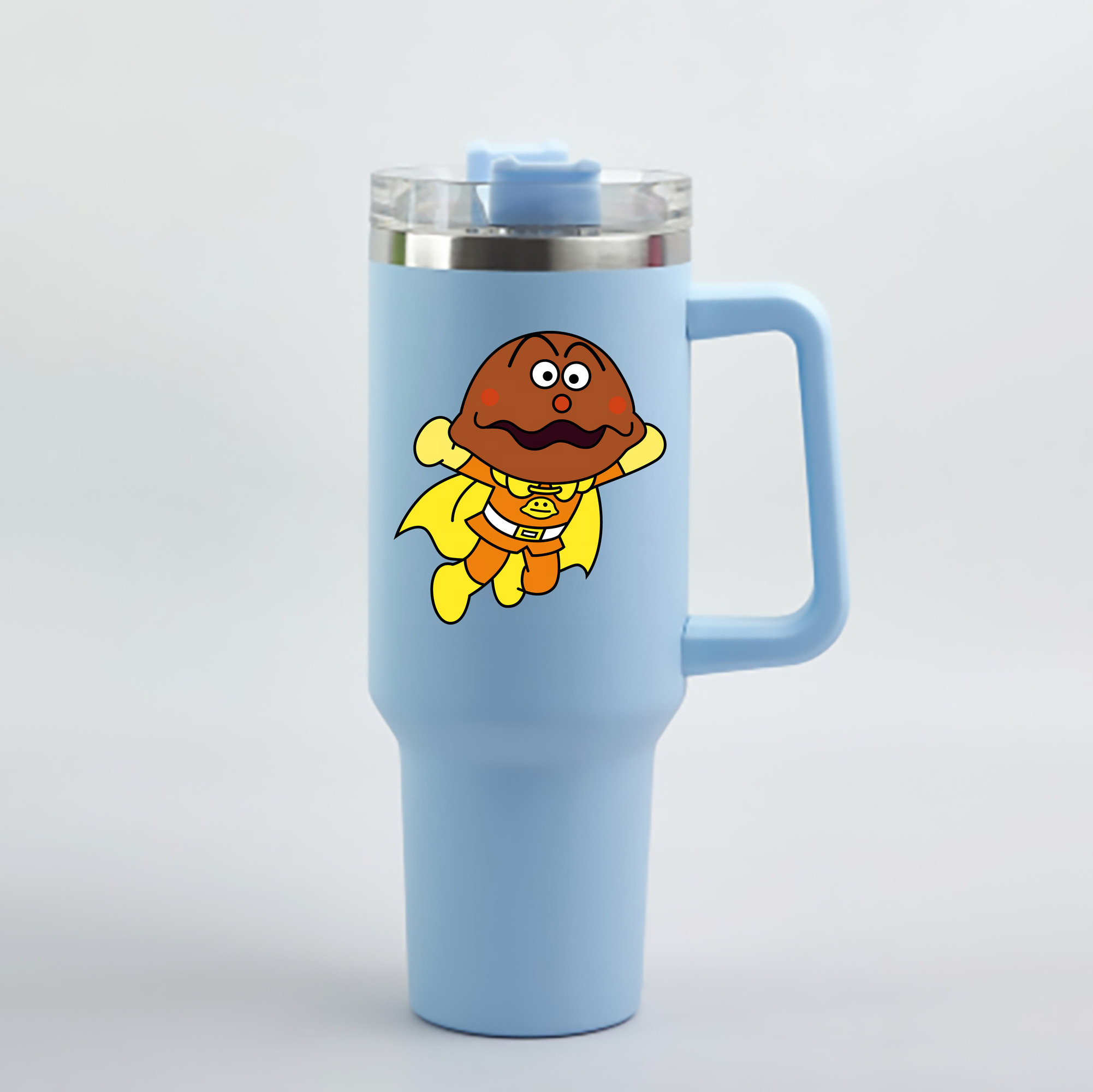 （画像用） アンパンマン Anpanman 1200mL車用タンブラー - クリスタルステッカー（プラスチックストロー付き）