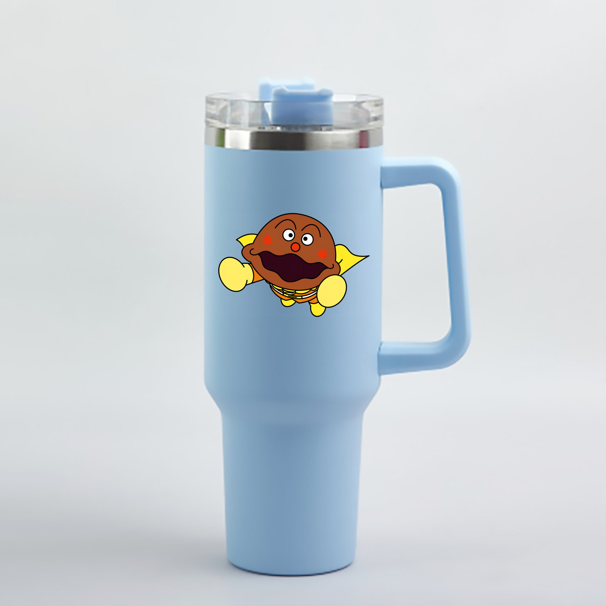 （画像用） アンパンマン Anpanman 1200mL車用タンブラー - クリスタルステッカー（プラスチックストロー付き）