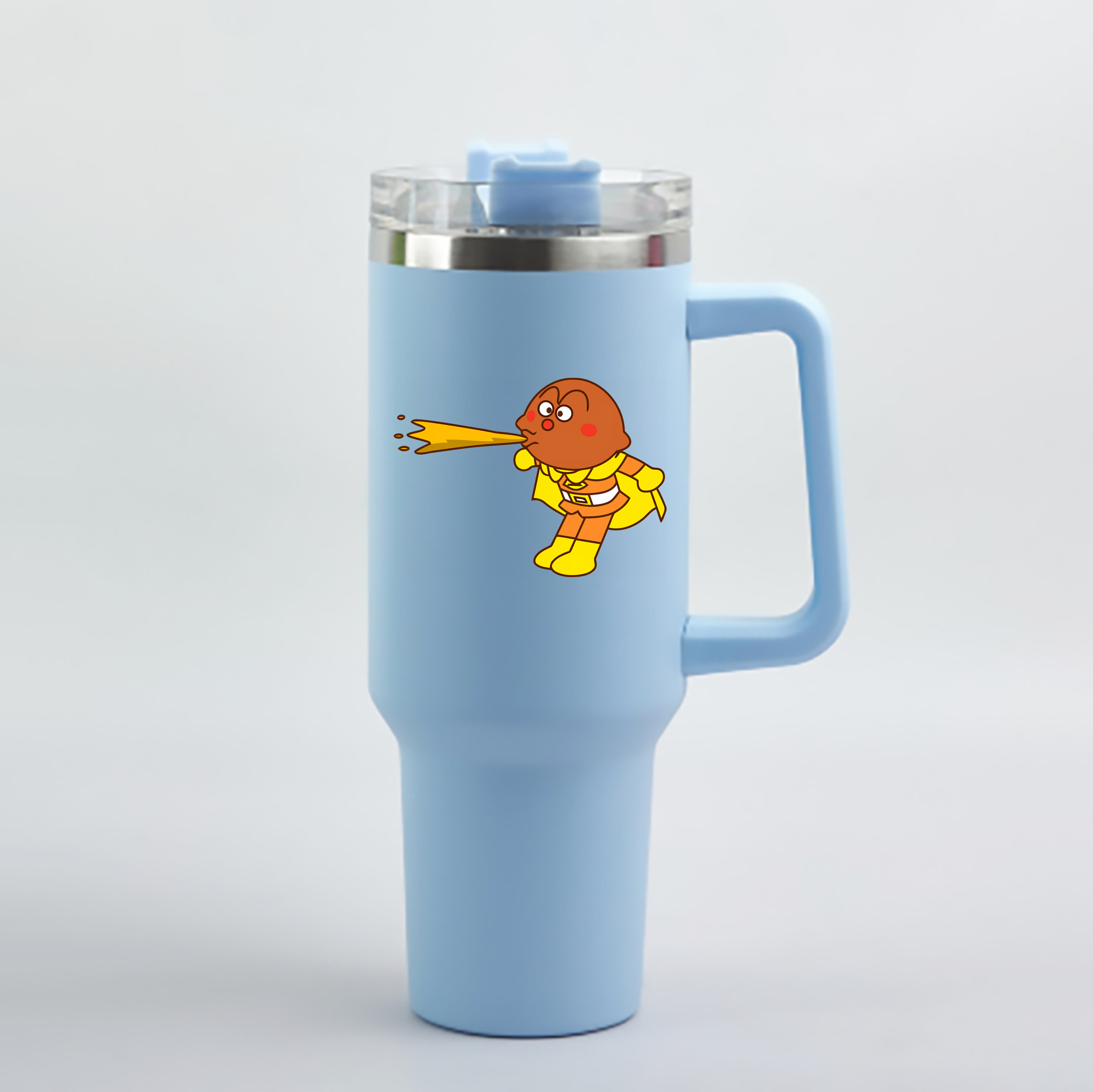 （画像用） アンパンマン Anpanman 1200mL車用タンブラー - クリスタルステッカー（プラスチックストロー付き）