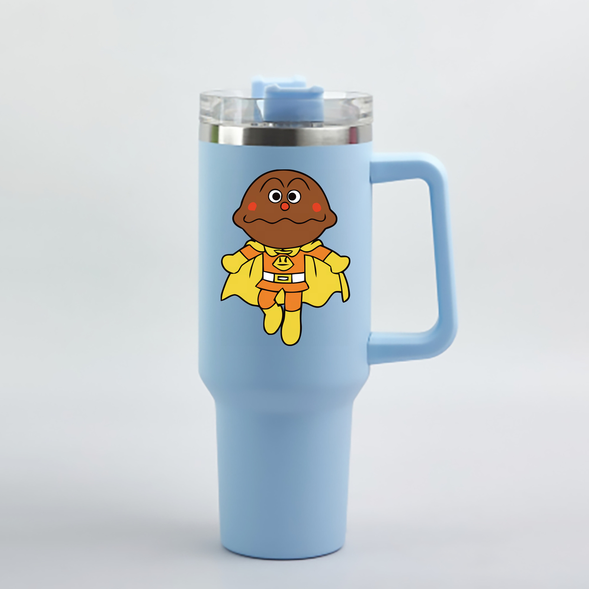 （画像用） アンパンマン Anpanman 1200mL車用タンブラー - クリスタルステッカー（プラスチックストロー付き）
