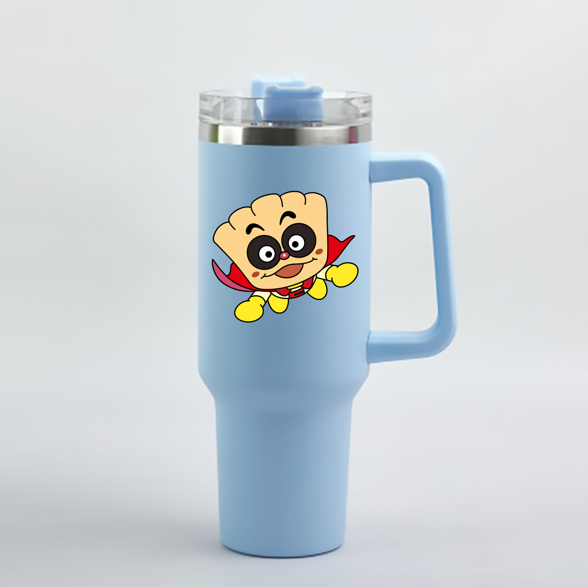 （画像用） アンパンマン Anpanman 1200mL車用タンブラー - クリスタルステッカー（プラスチックストロー付き）