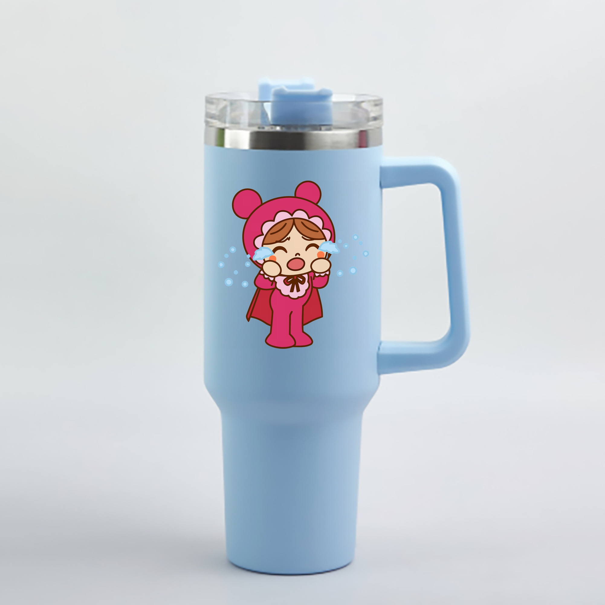 （画像用） アンパンマン Anpanman 1200mL車用タンブラー - クリスタルステッカー（プラスチックストロー付き）