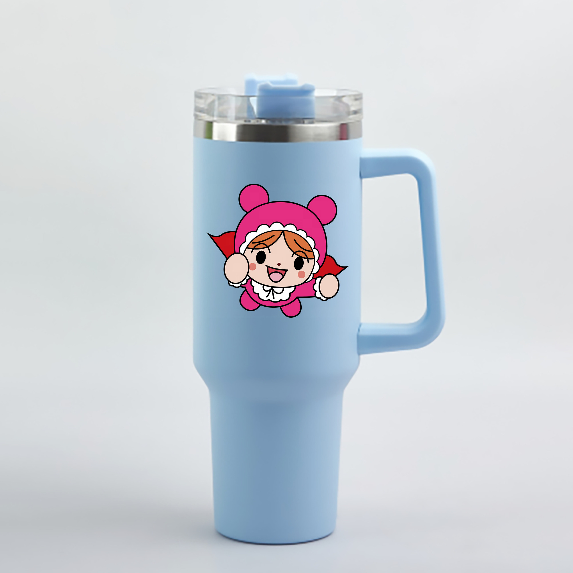 （画像用） アンパンマン Anpanman 1200mL車用タンブラー - クリスタルステッカー（プラスチックストロー付き）