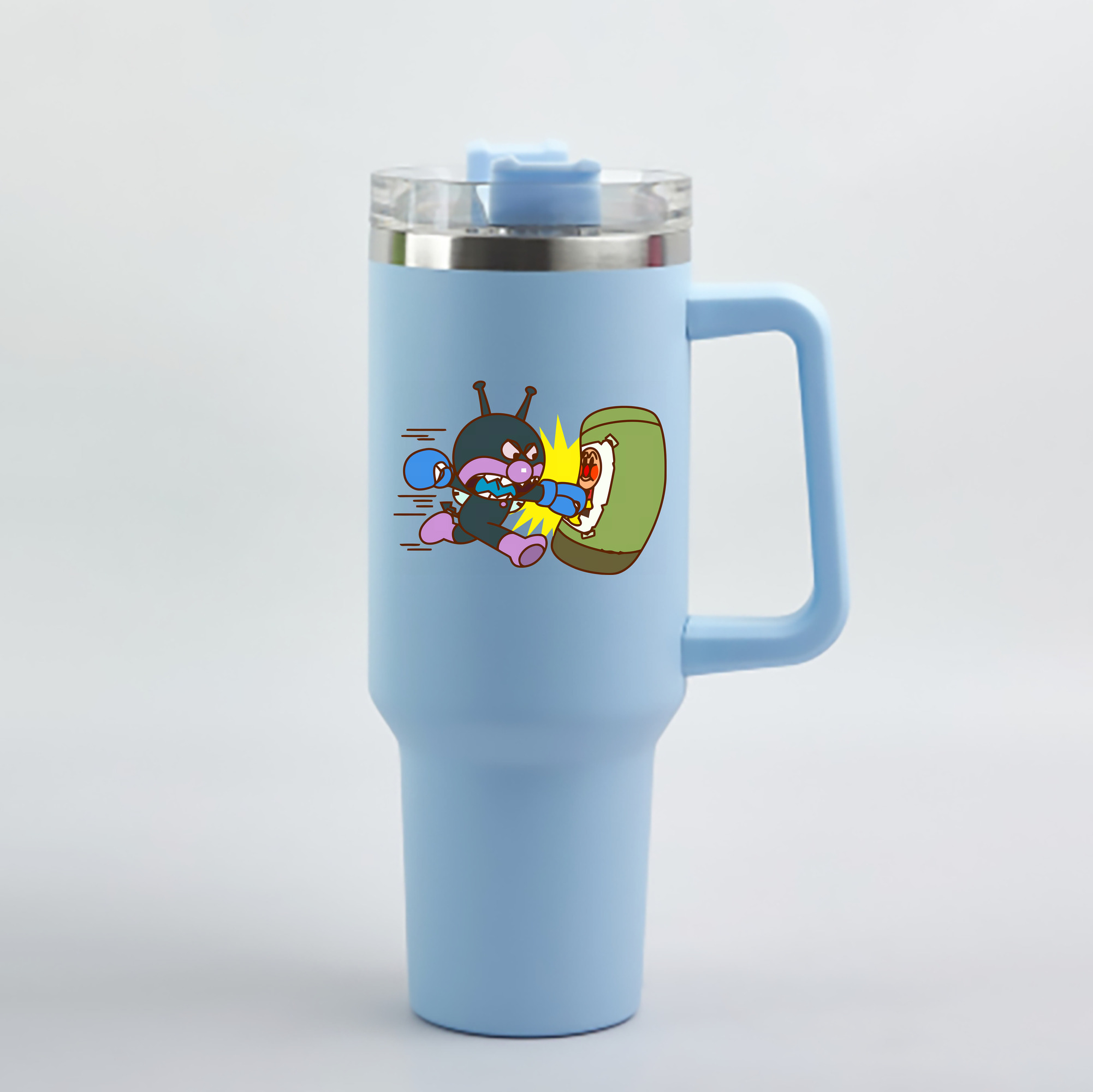 （画像用） アンパンマン Anpanman 1200mL車用タンブラー - クリスタルステッカー（プラスチックストロー付き）