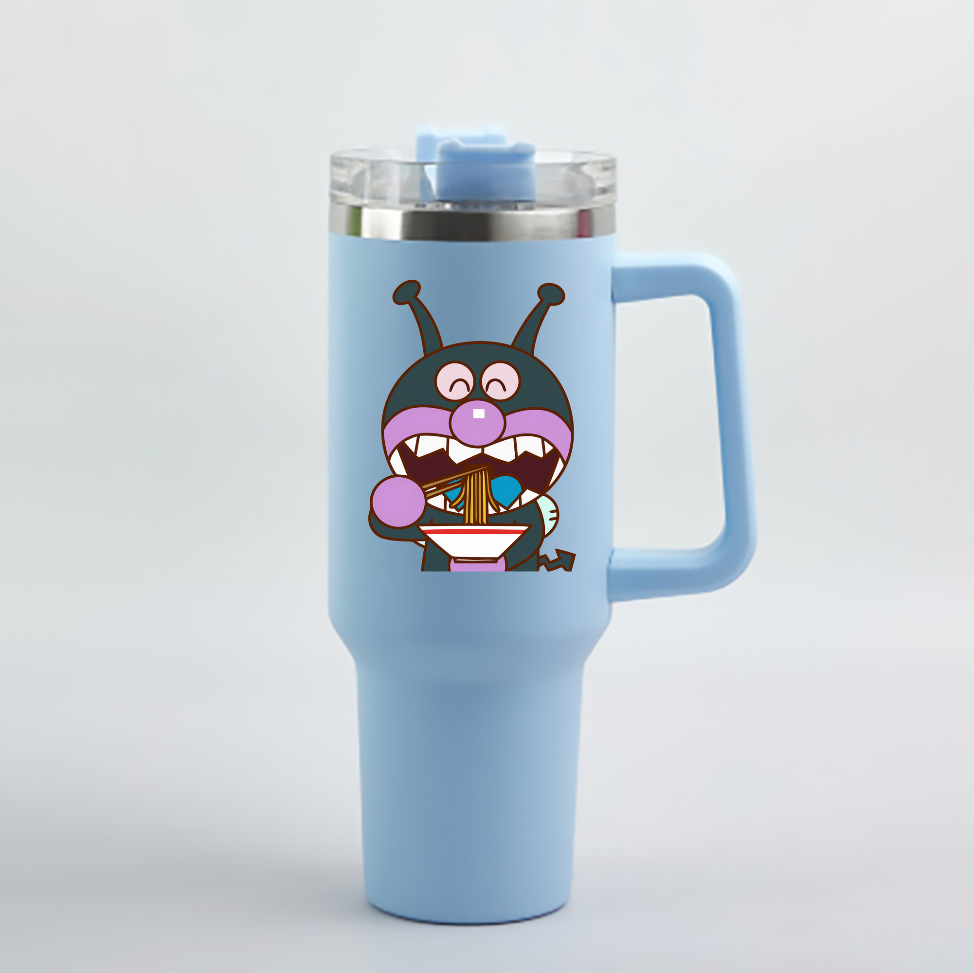（画像用） アンパンマン Anpanman 1200mL車用タンブラー - クリスタルステッカー（プラスチックストロー付き）