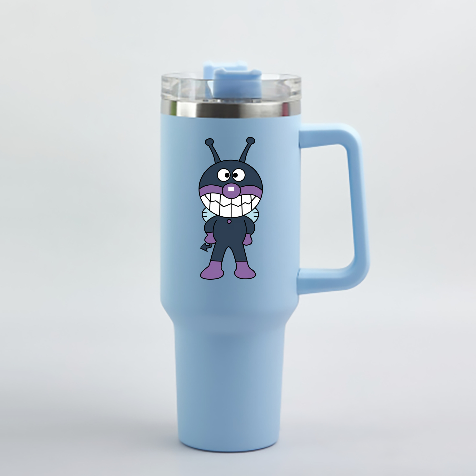 （画像用） アンパンマン Anpanman 1200mL車用タンブラー - クリスタルステッカー（プラスチックストロー付き）