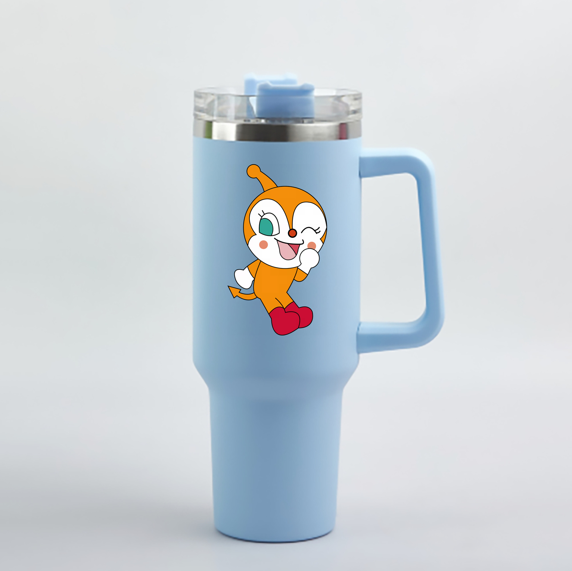（画像用） アンパンマン Anpanman 1200mL車用タンブラー - クリスタルステッカー（プラスチックストロー付き）