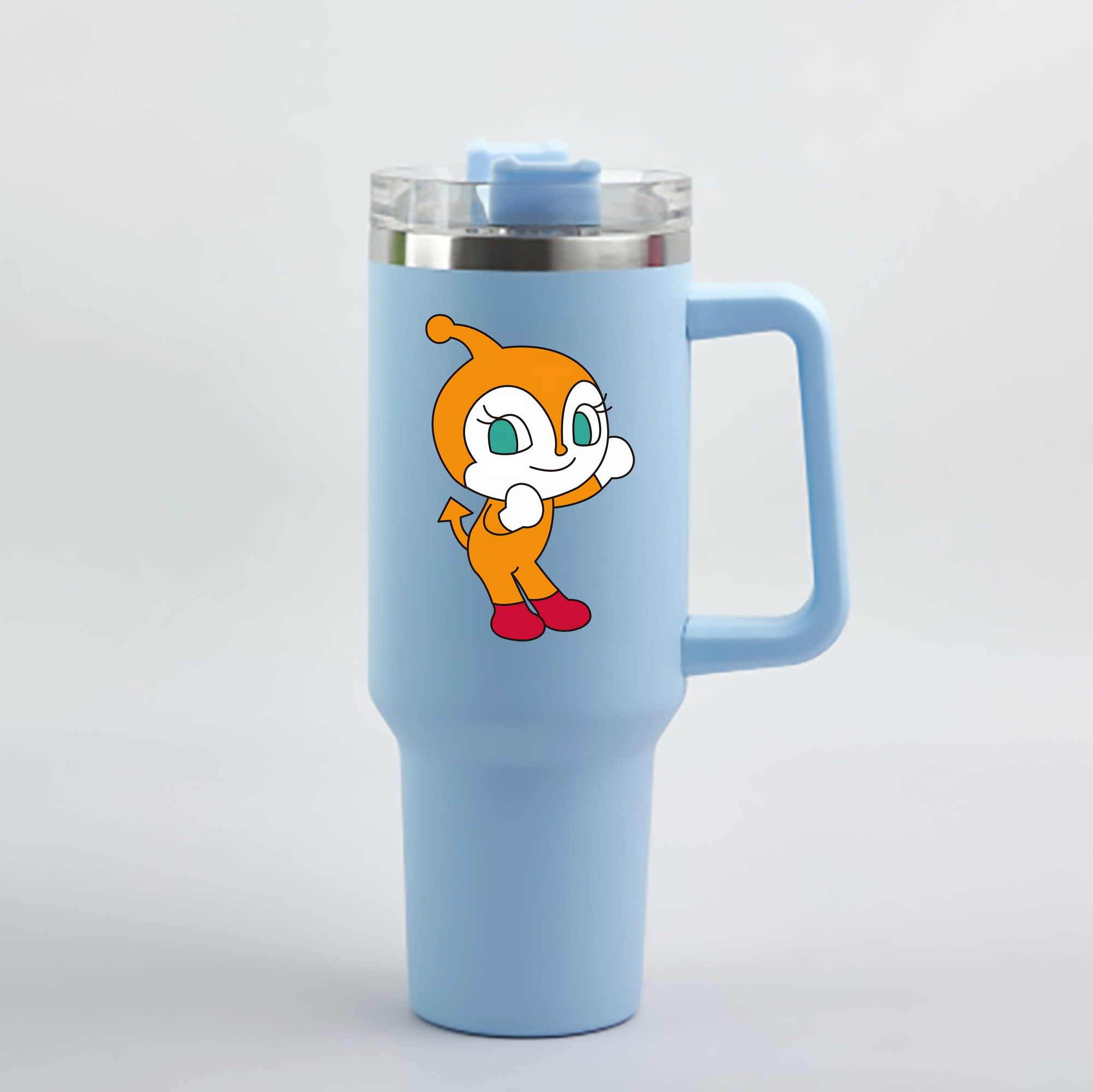 （画像用） アンパンマン Anpanman 1200mL車用タンブラー - クリスタルステッカー（プラスチックストロー付き）