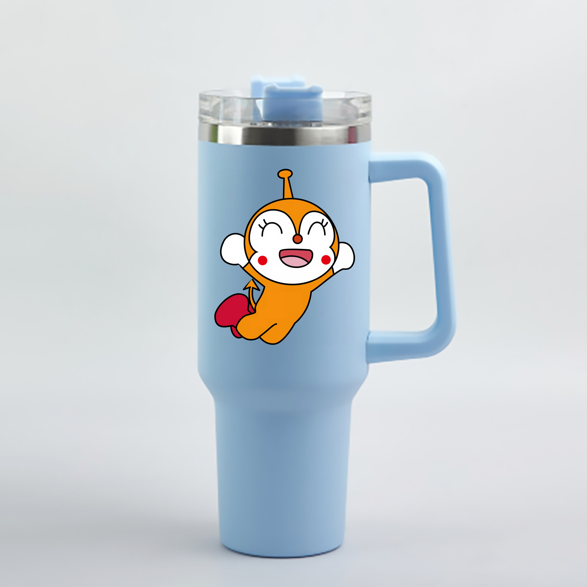 （画像用） アンパンマン Anpanman 1200mL車用タンブラー - クリスタルステッカー（プラスチックストロー付き）