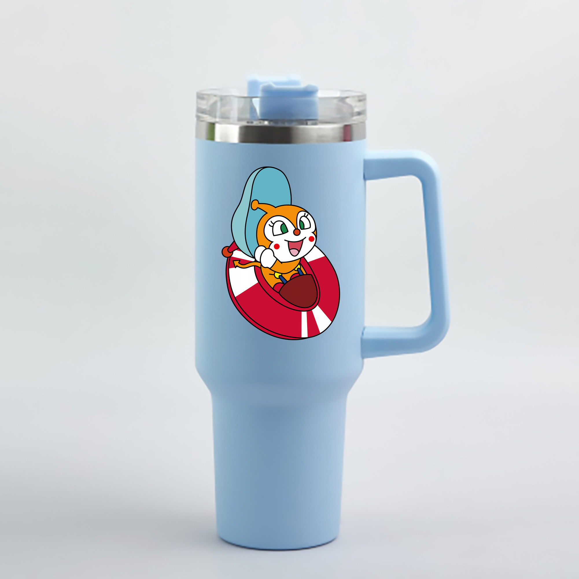 （画像用） アンパンマン Anpanman 1200mL車用タンブラー - クリスタルステッカー（プラスチックストロー付き）