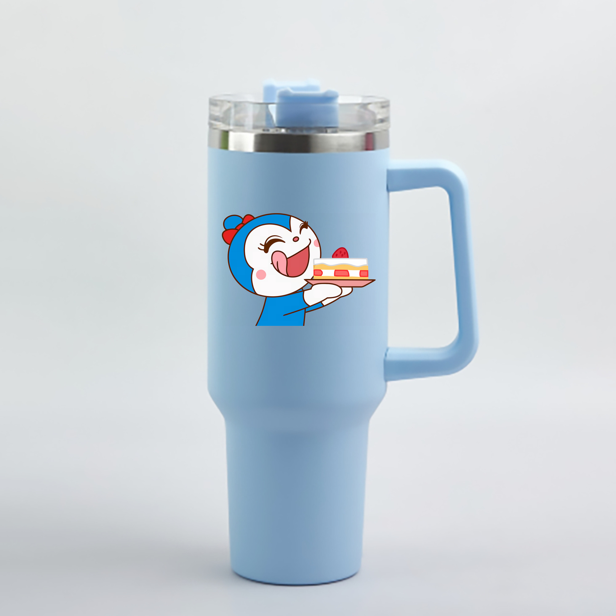 （画像用） アンパンマン Anpanman 1200mL車用タンブラー - クリスタルステッカー（プラスチックストロー付き）