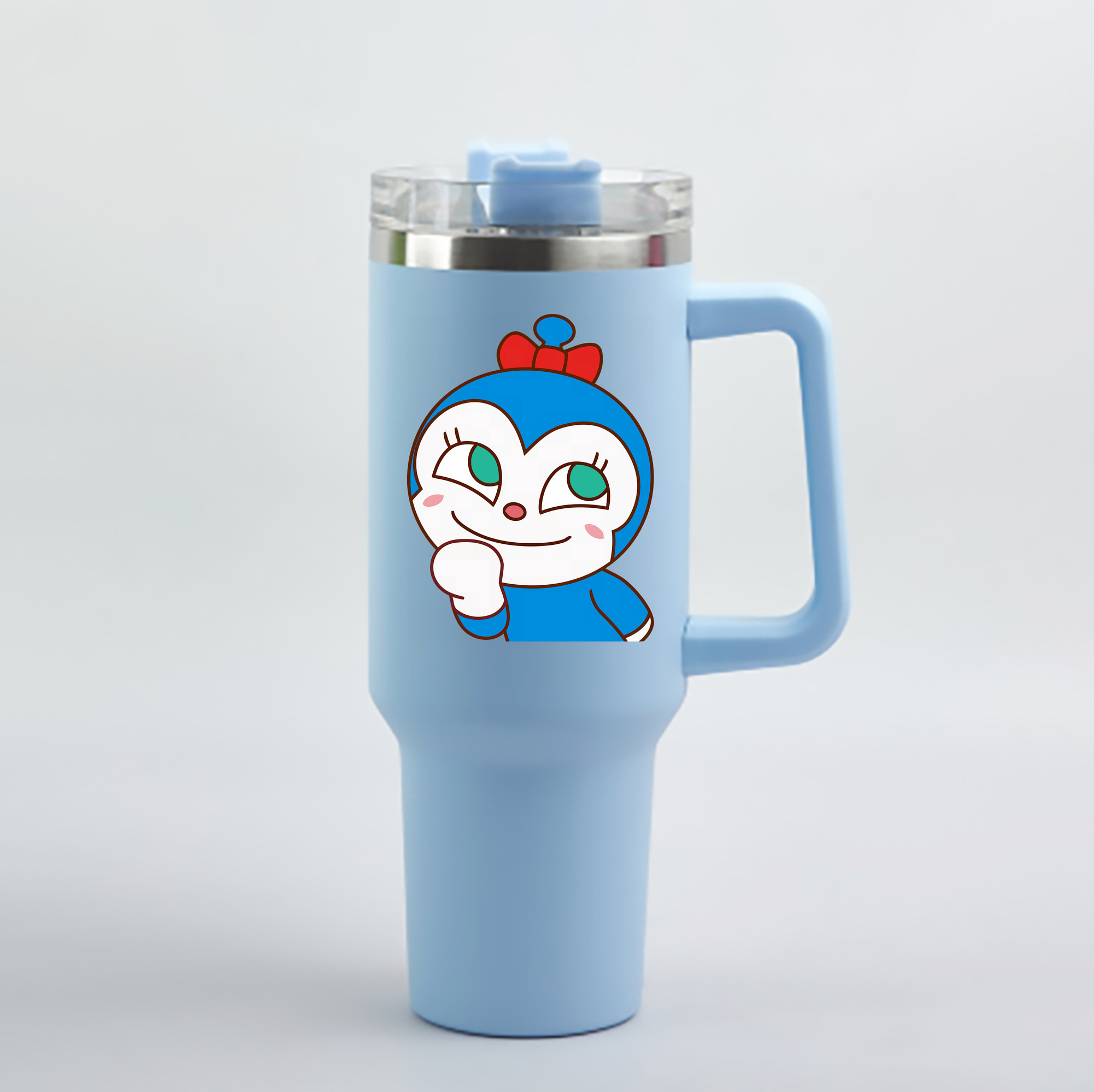 （画像用） アンパンマン Anpanman 1200mL車用タンブラー - クリスタルステッカー（プラスチックストロー付き）