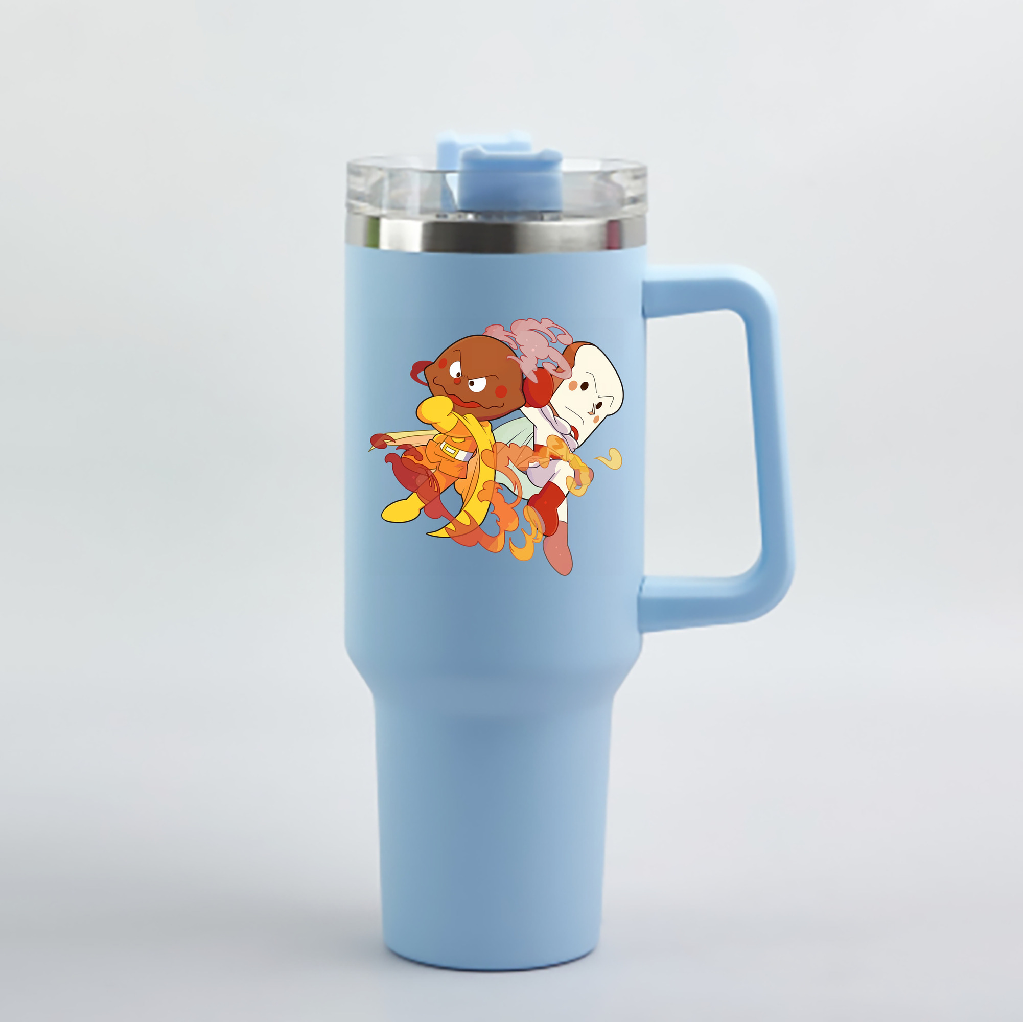 （画像用） アンパンマン Anpanman 1200mL車用タンブラー - クリスタルステッカー（プラスチックストロー付き）