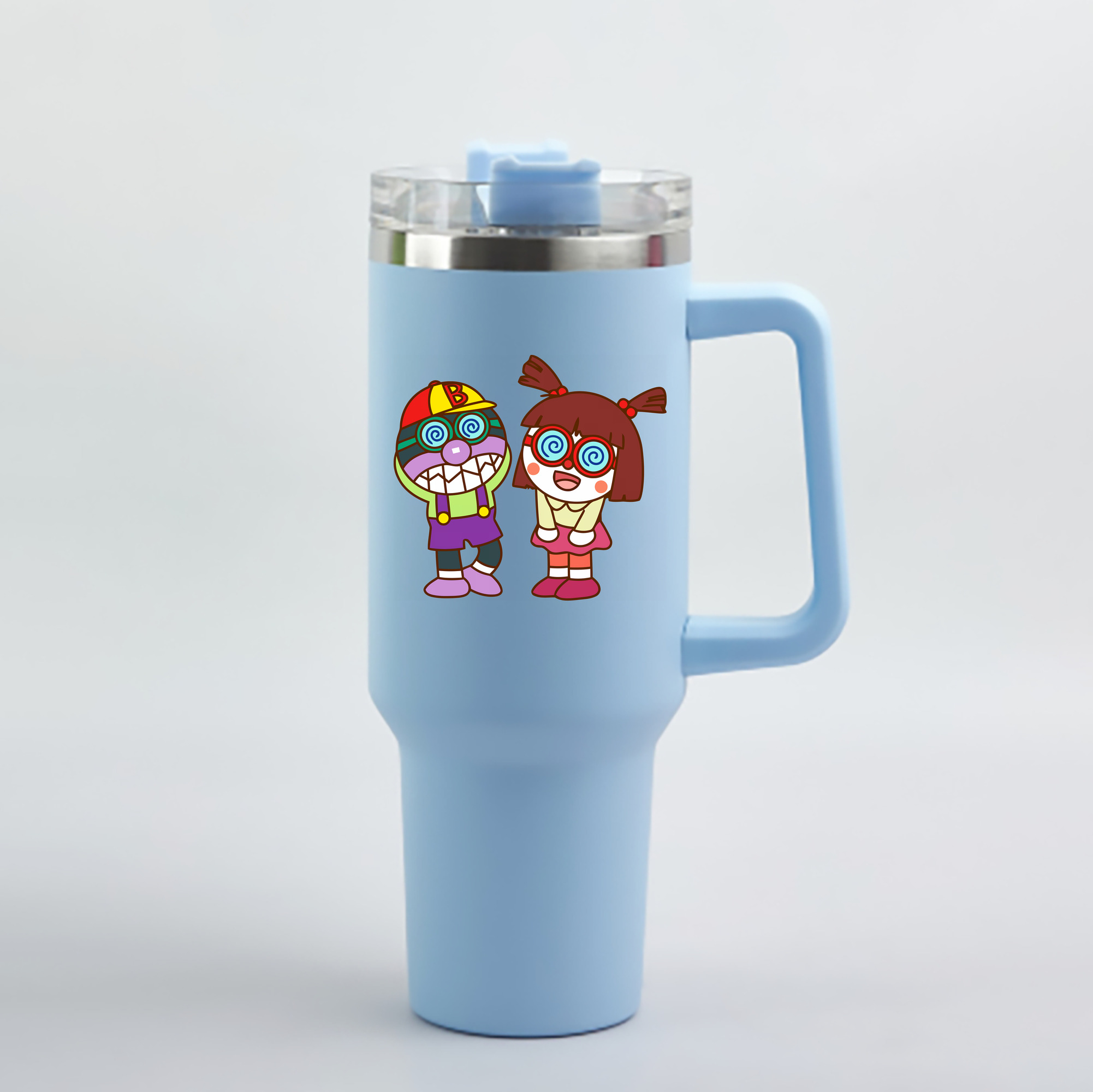 （画像用） アンパンマン Anpanman 1200mL車用タンブラー - クリスタルステッカー（プラスチックストロー付き）