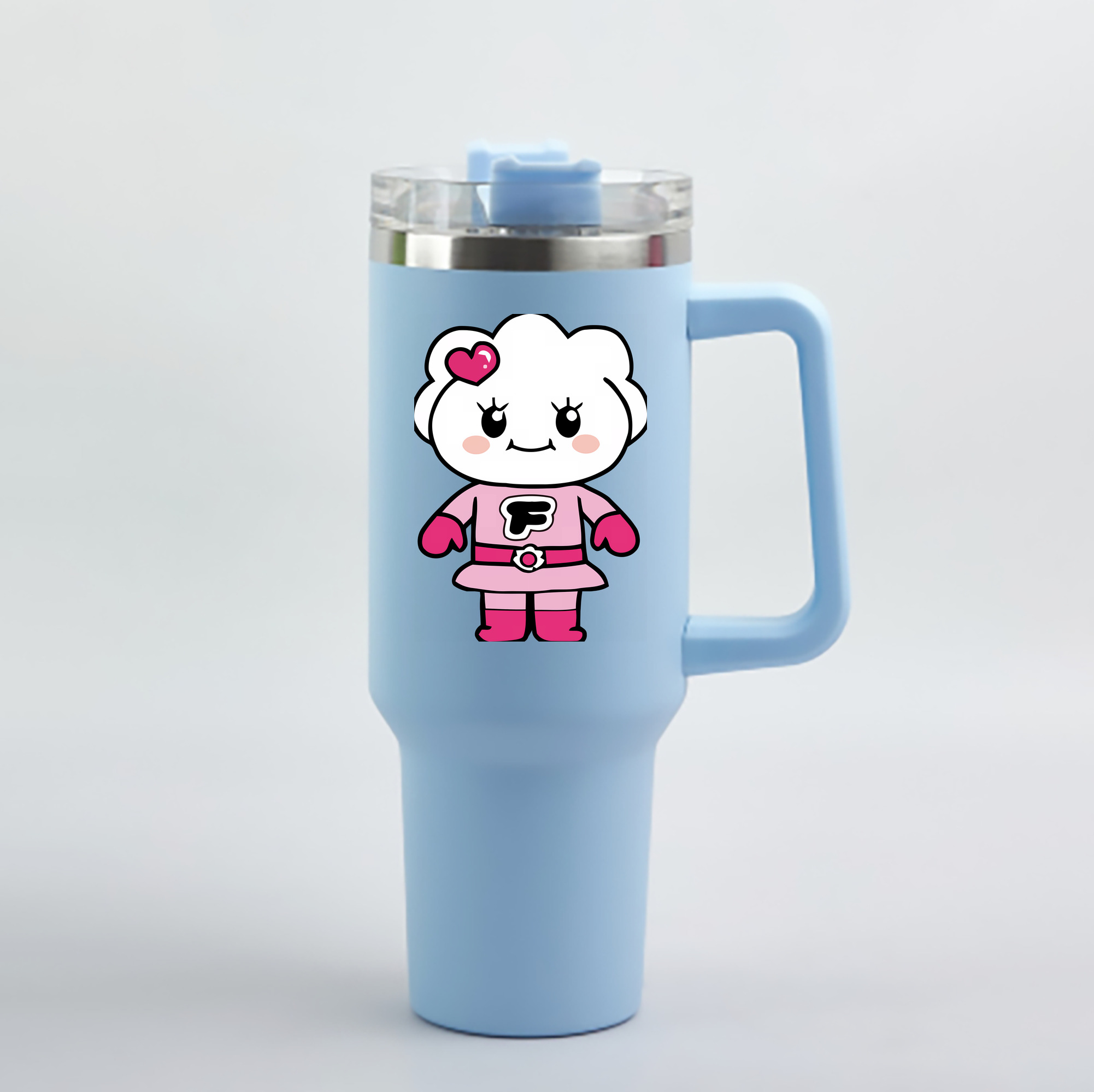 （画像用） アンパンマン Anpanman 1200mL車用タンブラー - クリスタルステッカー（プラスチックストロー付き）