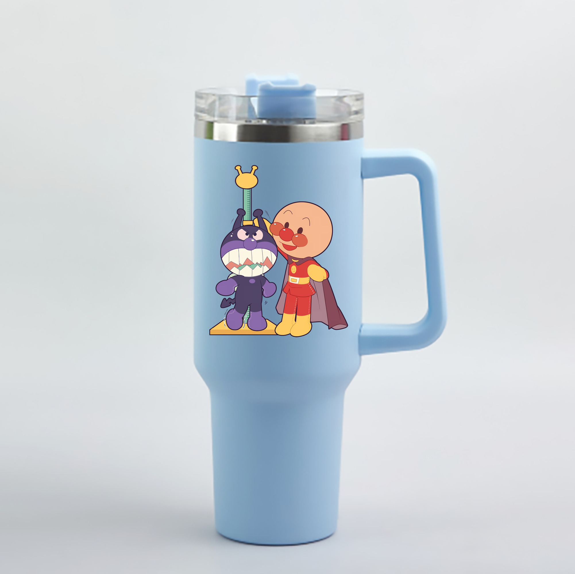 （画像用） アンパンマン Anpanman 1200mL車用タンブラー - クリスタルステッカー（プラスチックストロー付き）