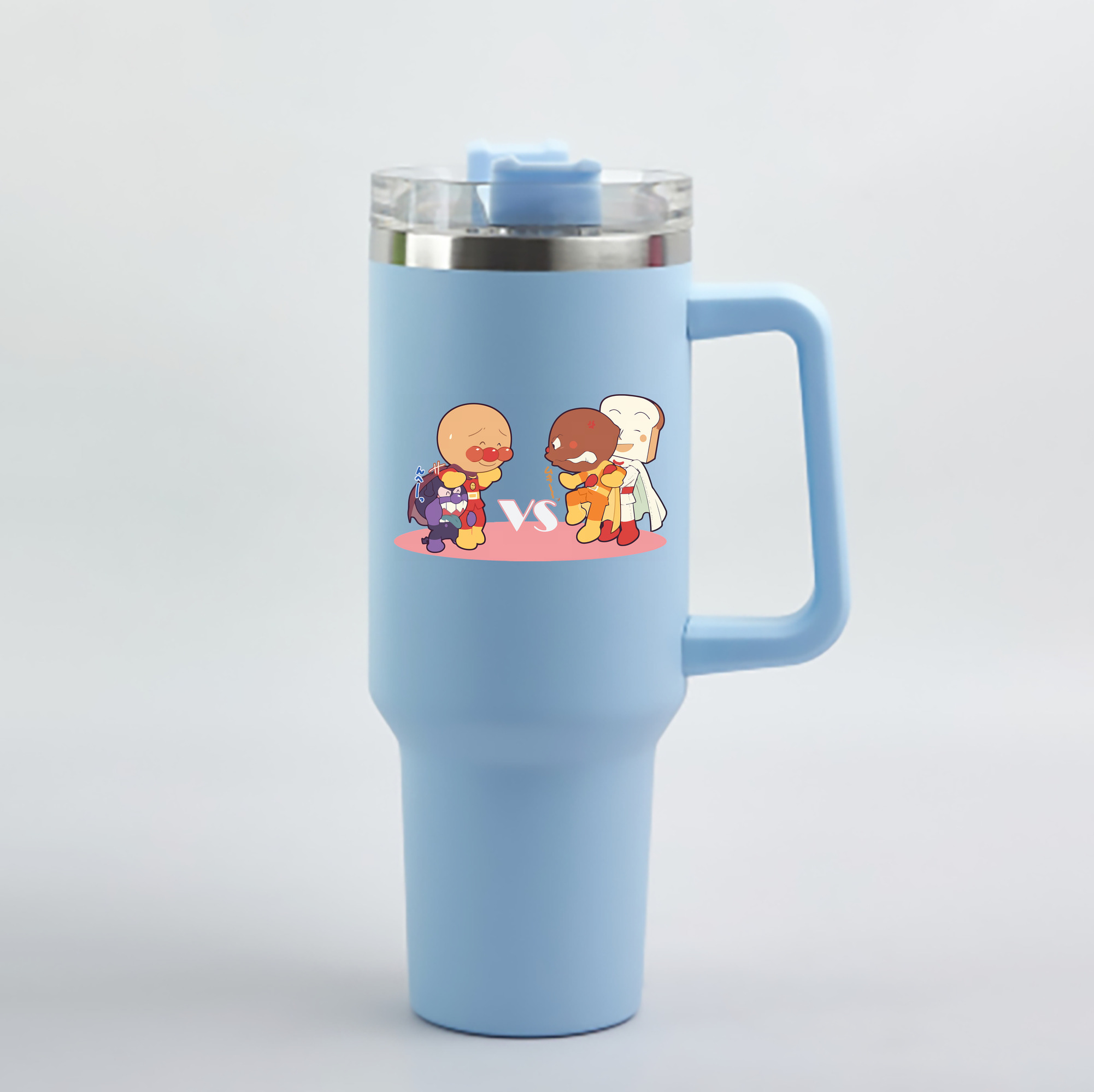 （画像用） アンパンマン Anpanman 1200mL車用タンブラー - クリスタルステッカー（プラスチックストロー付き）