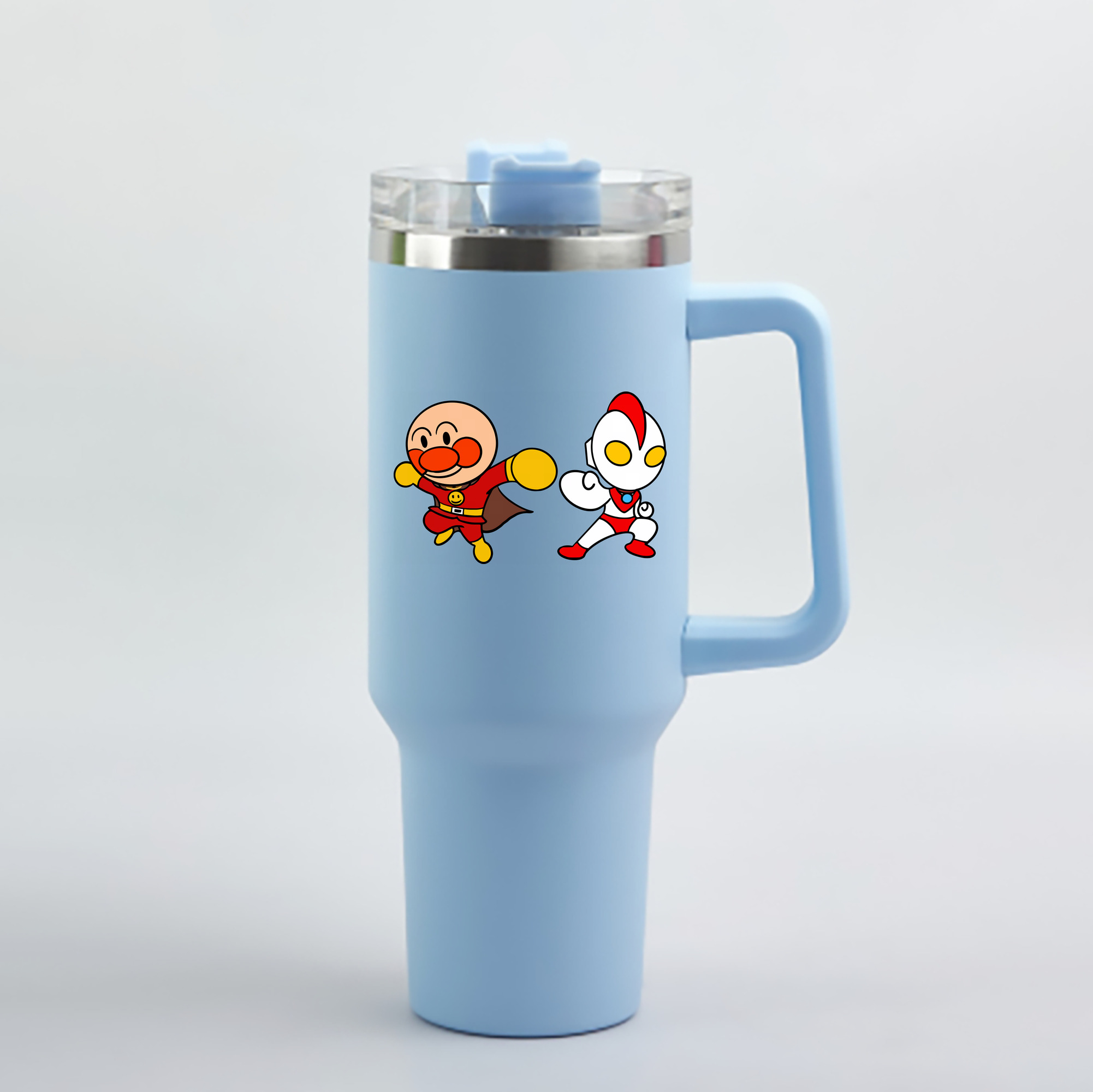 （画像用） アンパンマン Anpanman 1200mL車用タンブラー - クリスタルステッカー（プラスチックストロー付き）