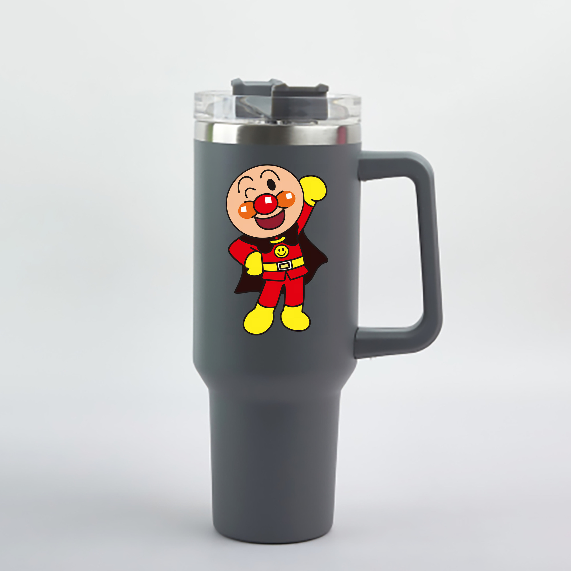 （画像用） アンパンマン Anpanman 1200mL車用タンブラー - クリスタルステッカー（プラスチックストロー付き）